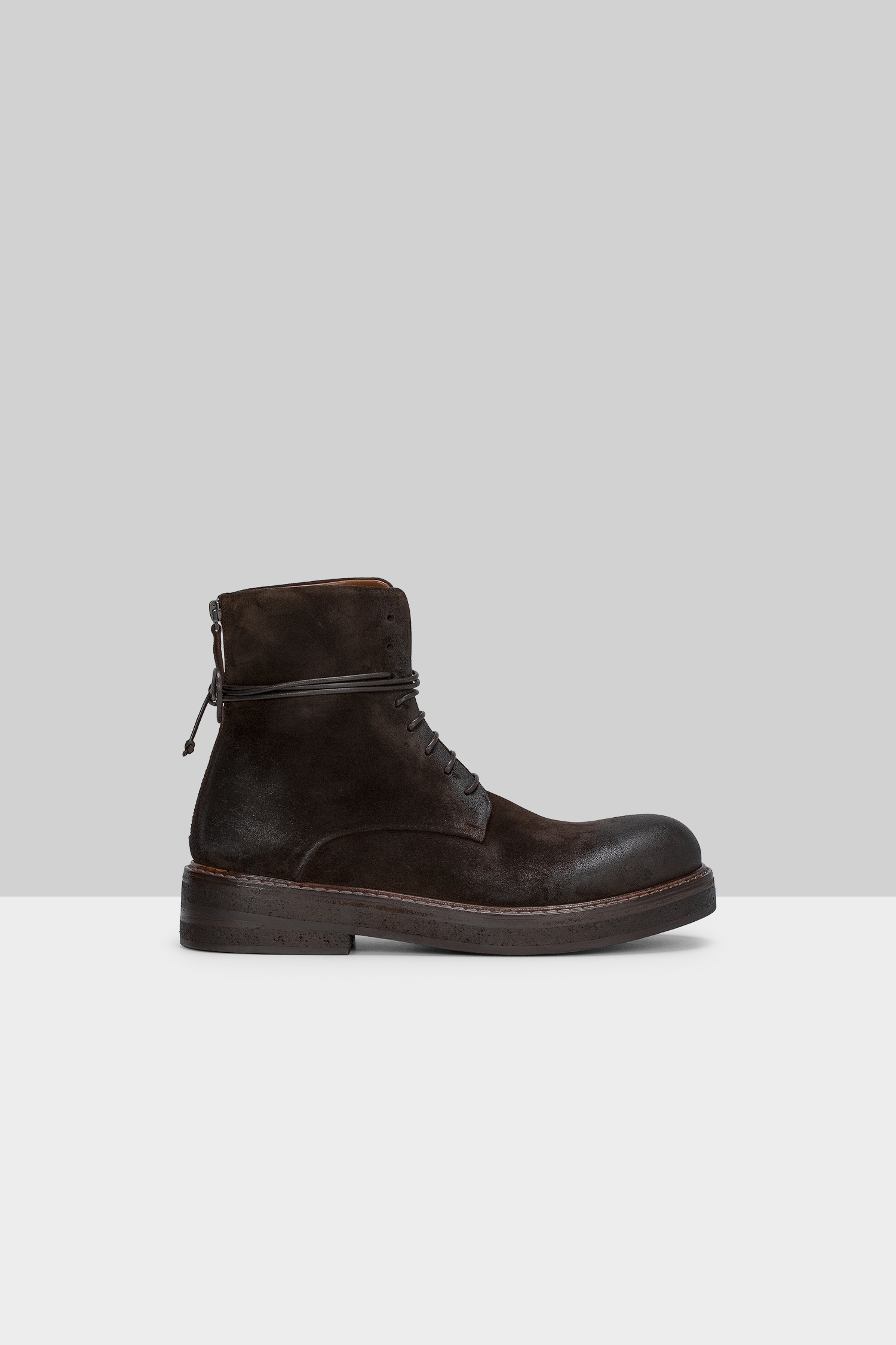 Parrucca Dark Brown Suede Combat Boots