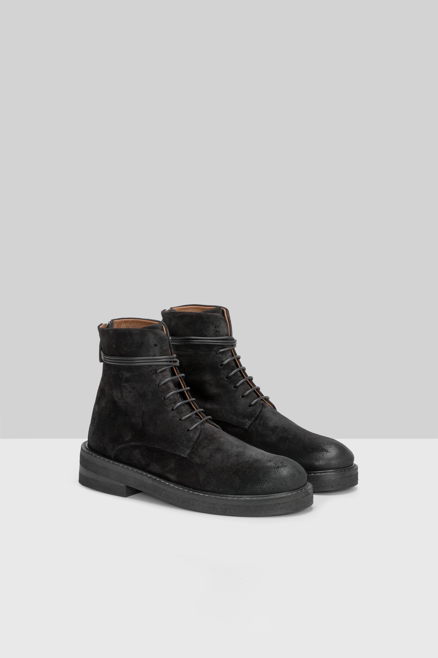 Parrucca Black Suede Combat Boots
