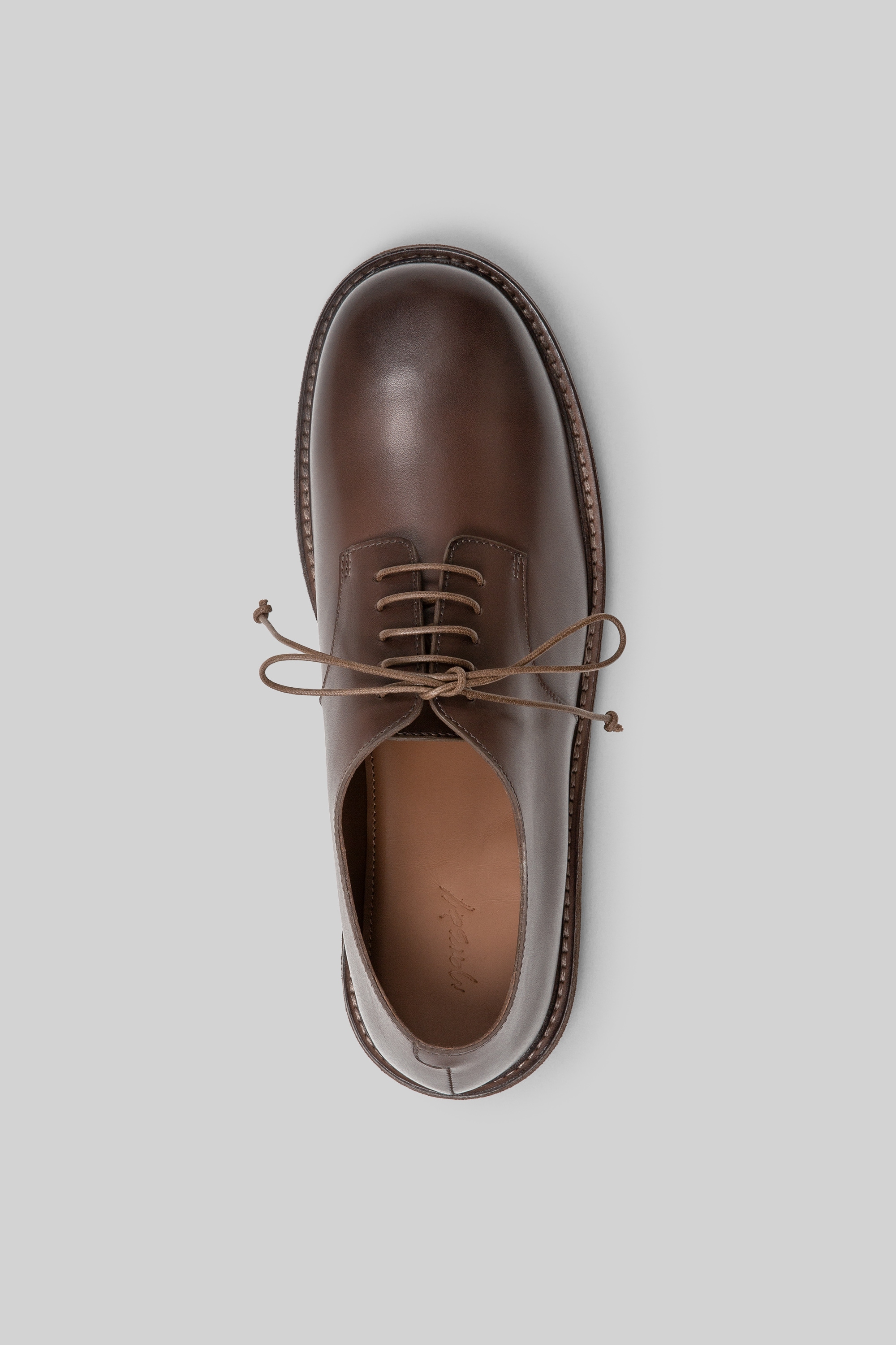 Nasello Chocolate Leather Derby Shoes
