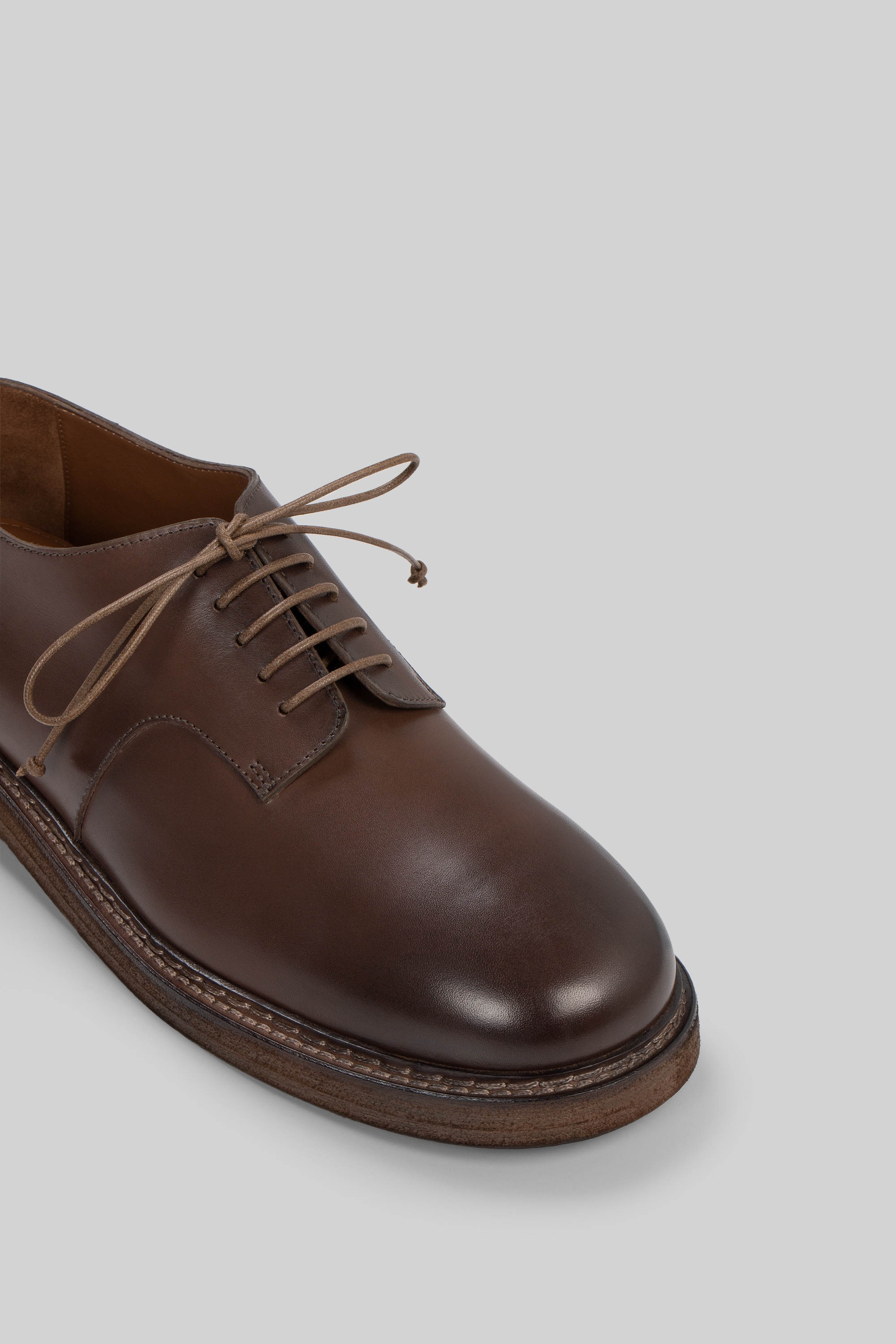 Nasello Chocolate Leather Derby Shoes