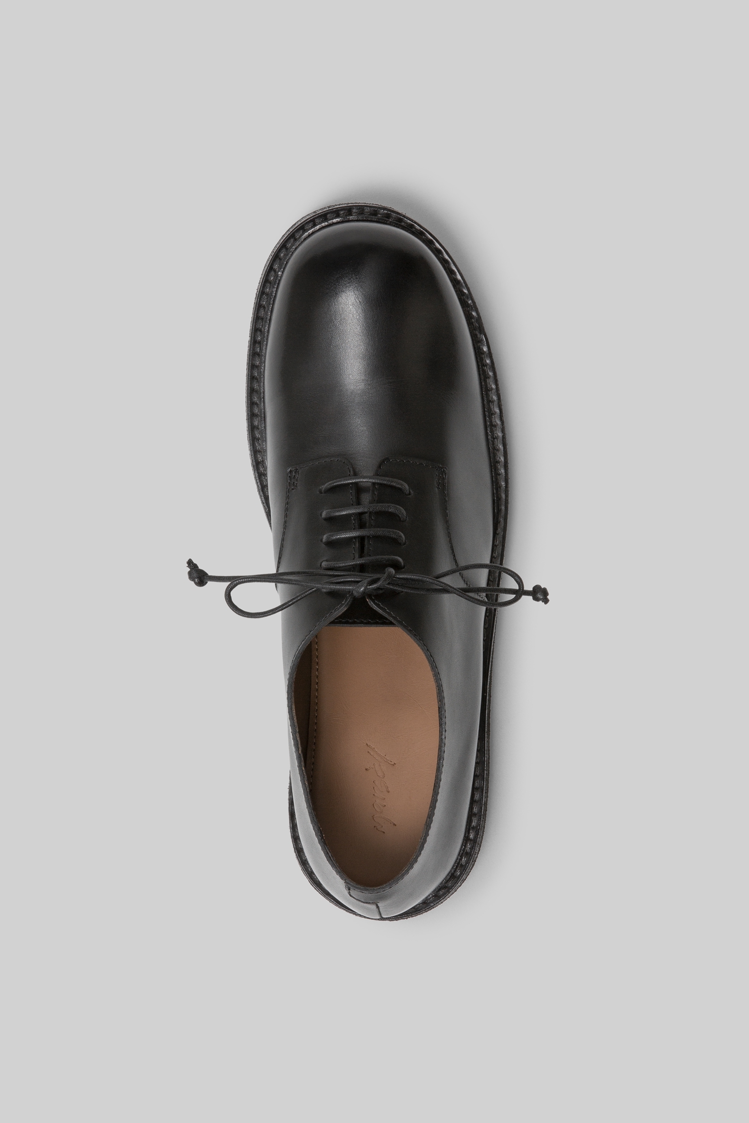 Nasello Black Leather Derby Shoes