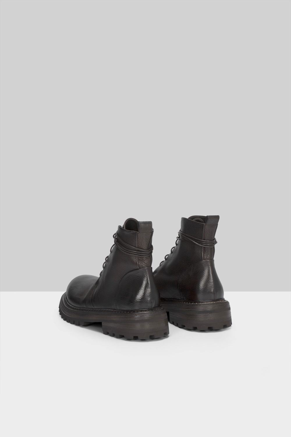 Carrucola Dark Brown Leather Combat Boots