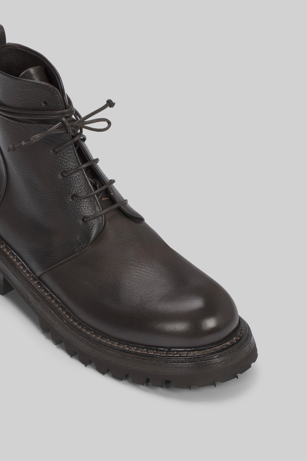 Carrucola Dark Brown Leather Combat Boots