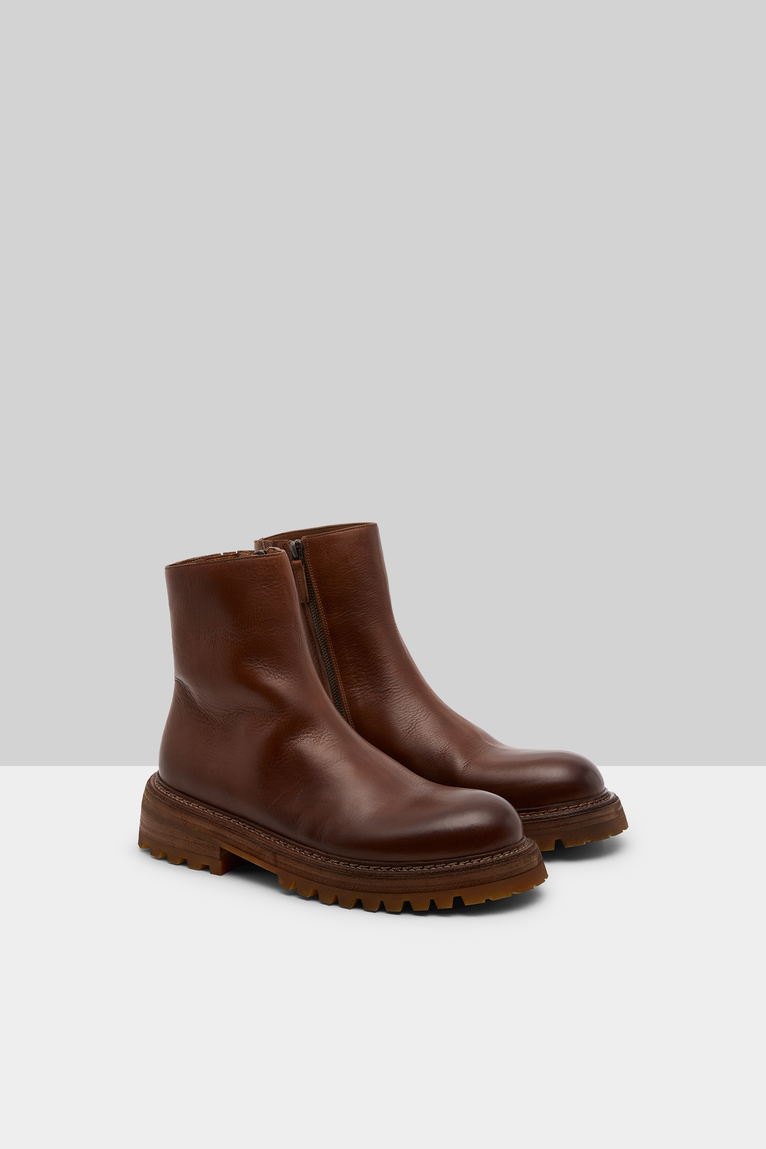 Carrucola Basalt Leather Ankle Boots