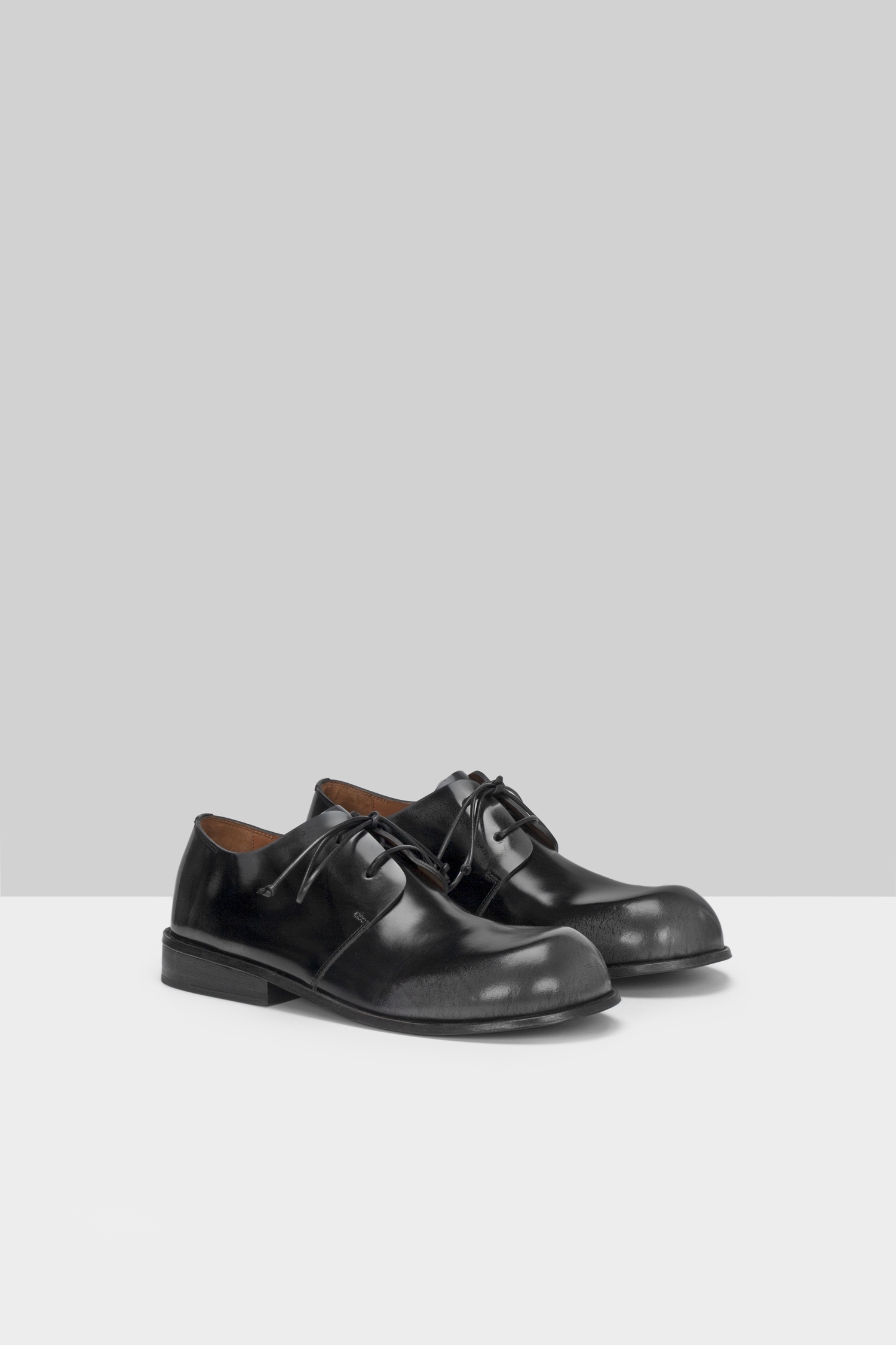 Muso Black-Lead Leather Derby Shoes