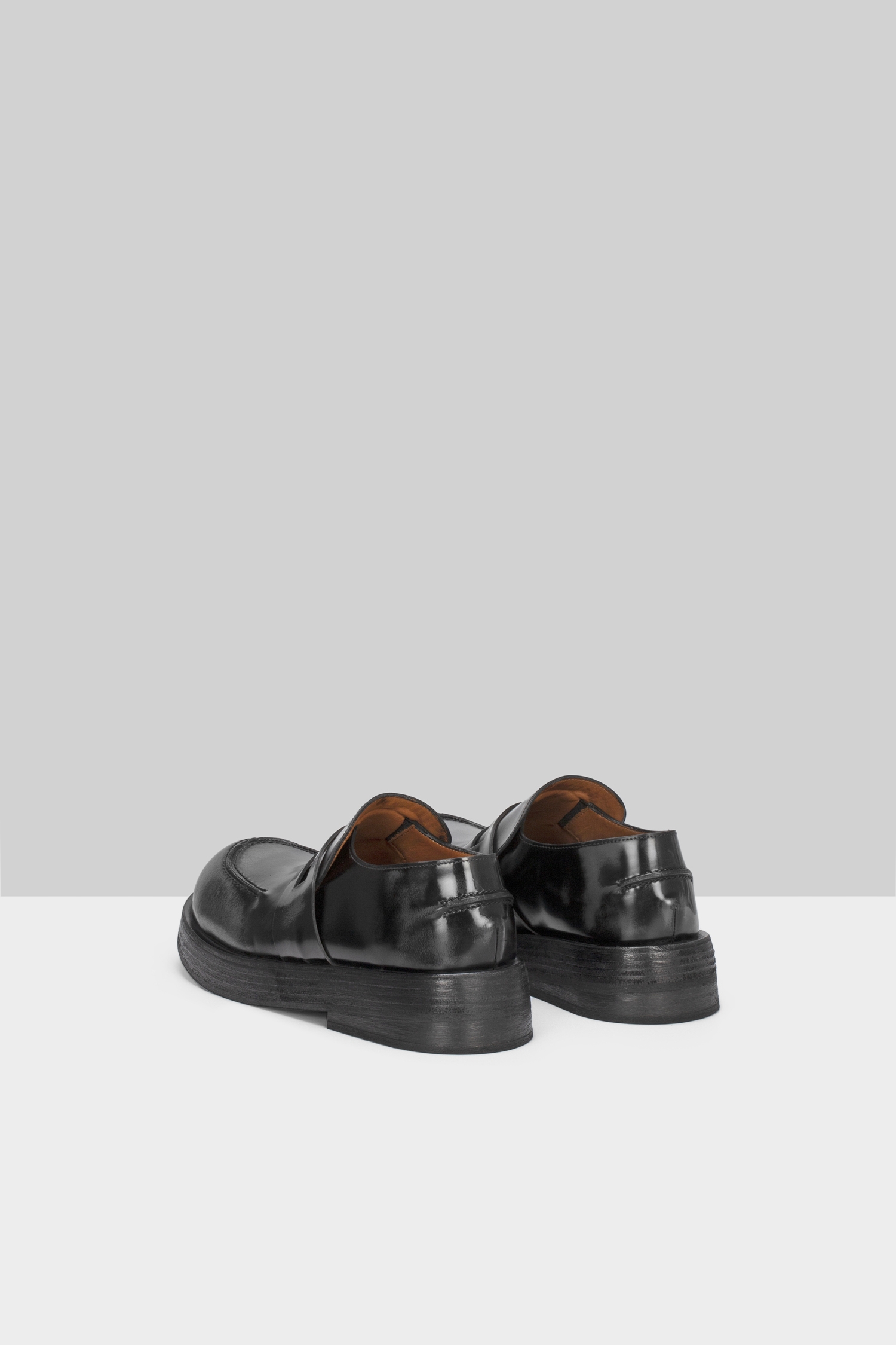 Musona Black-Lead Leather Loafers