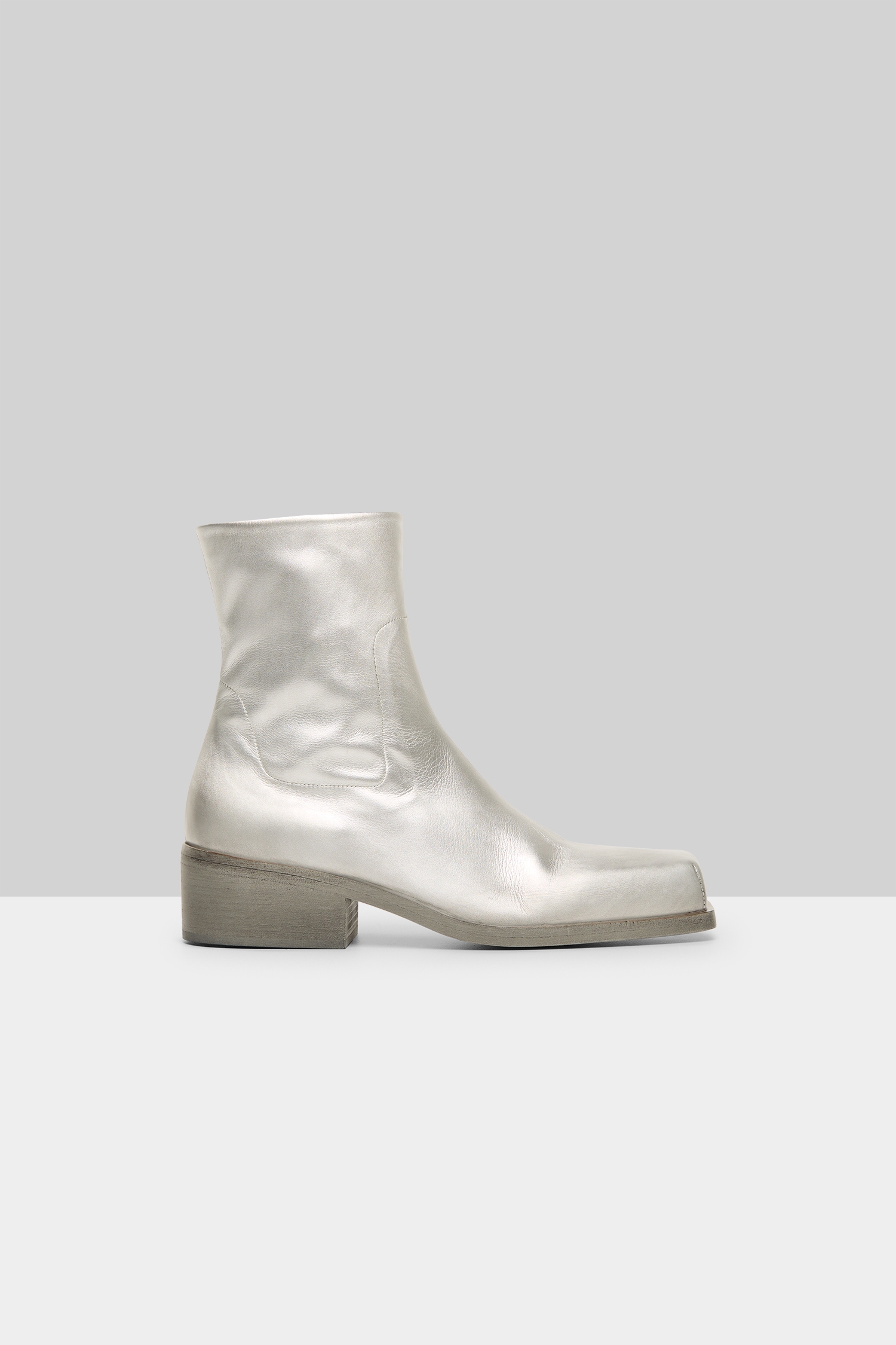 Cassello Silver Foil Ankle Boots