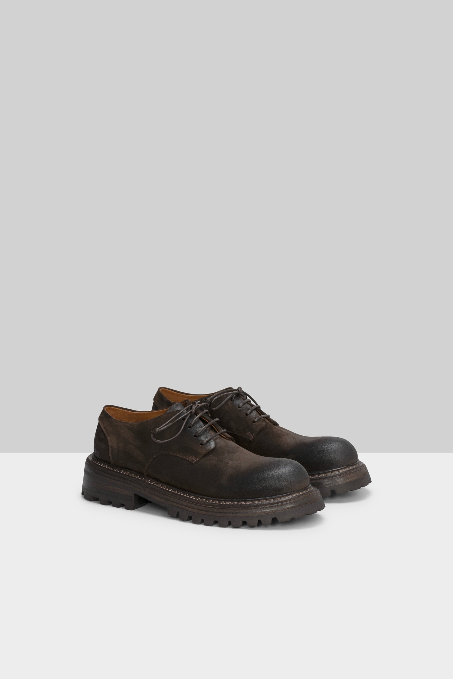 Carrucola Dark Brown Suede Derby Shoes