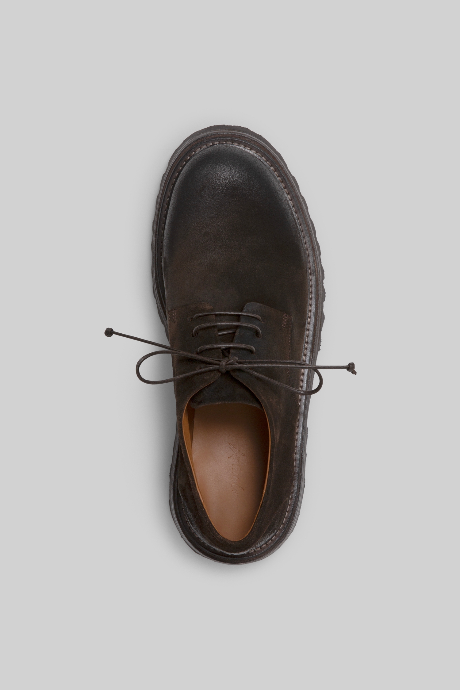 Carrucola Dark Brown Suede Derby Shoes