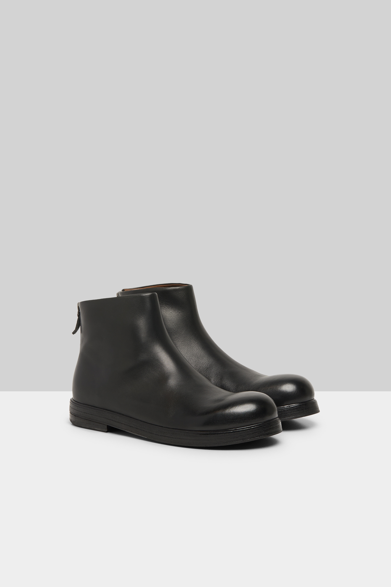 Zucca Zeppa Black Leather Ankle Boots