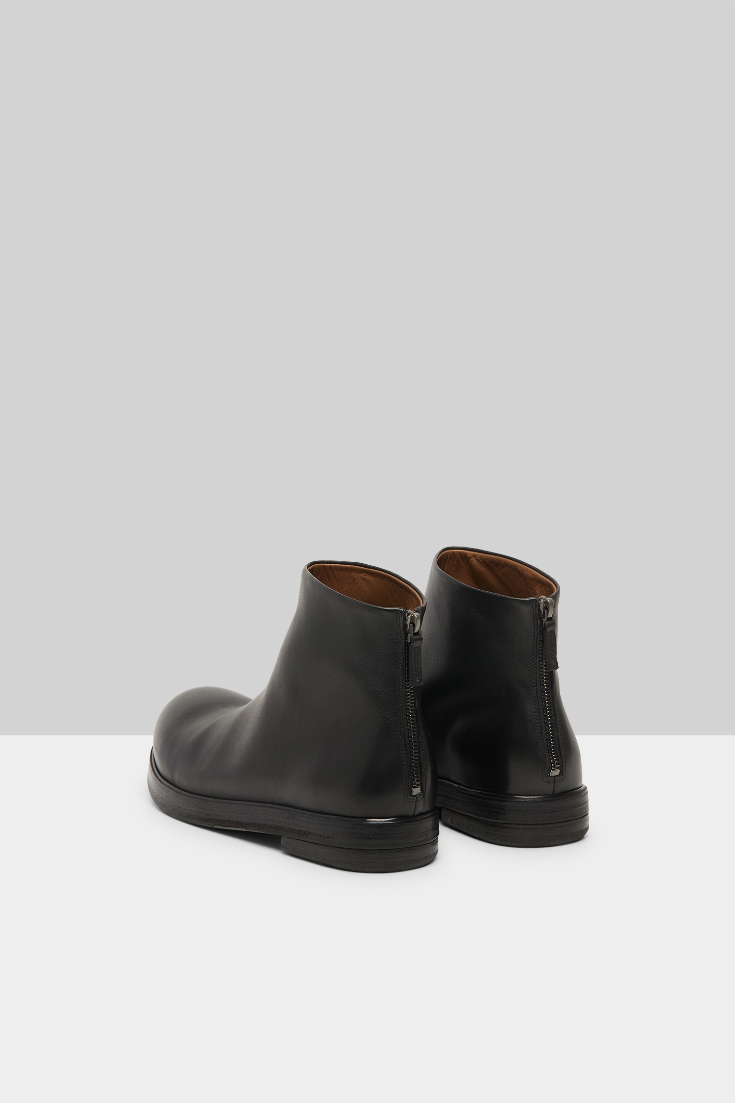 Zucca Zeppa Black Leather Ankle Boots