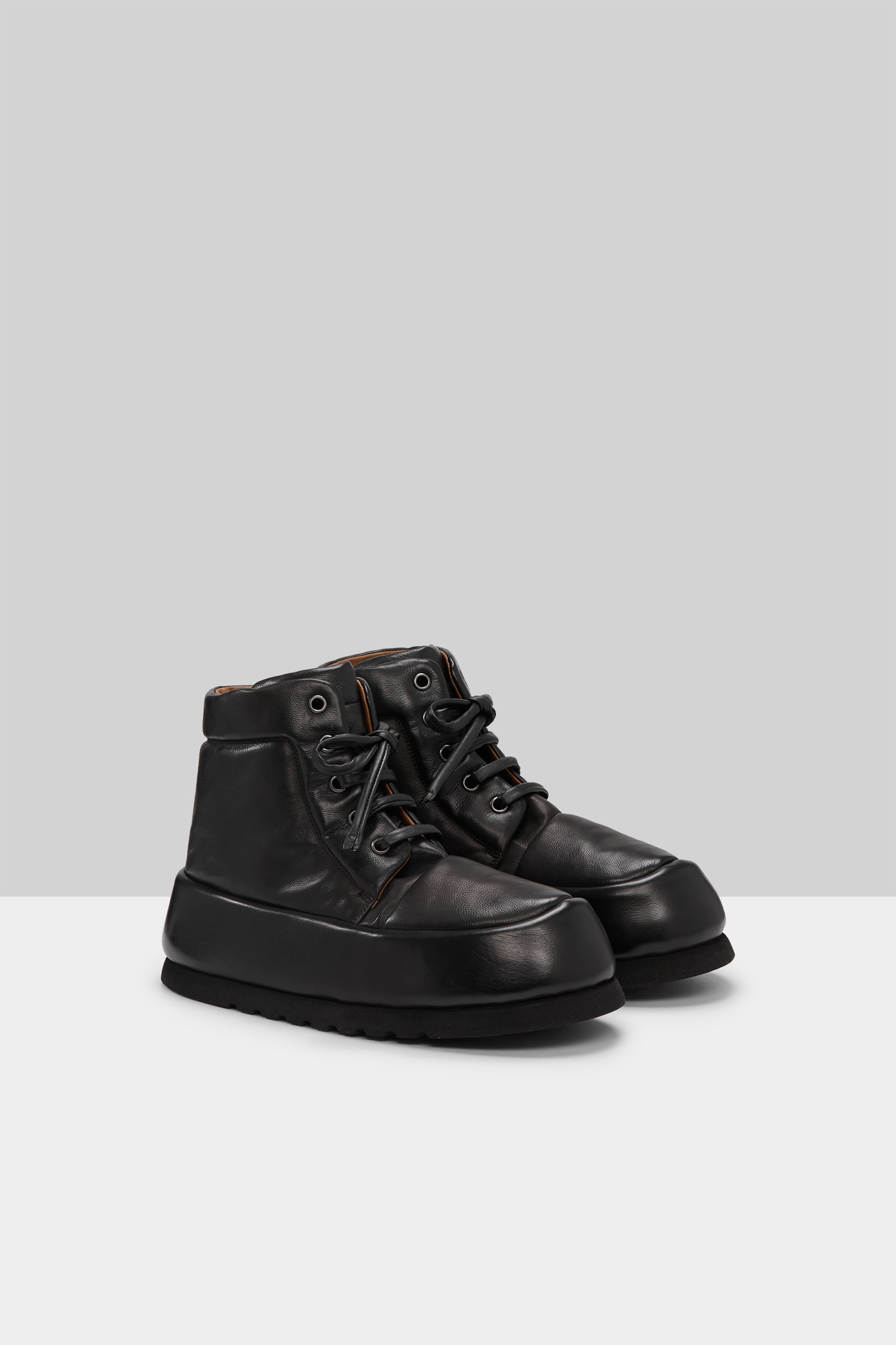 Bombo Black Leather Ankle Boots