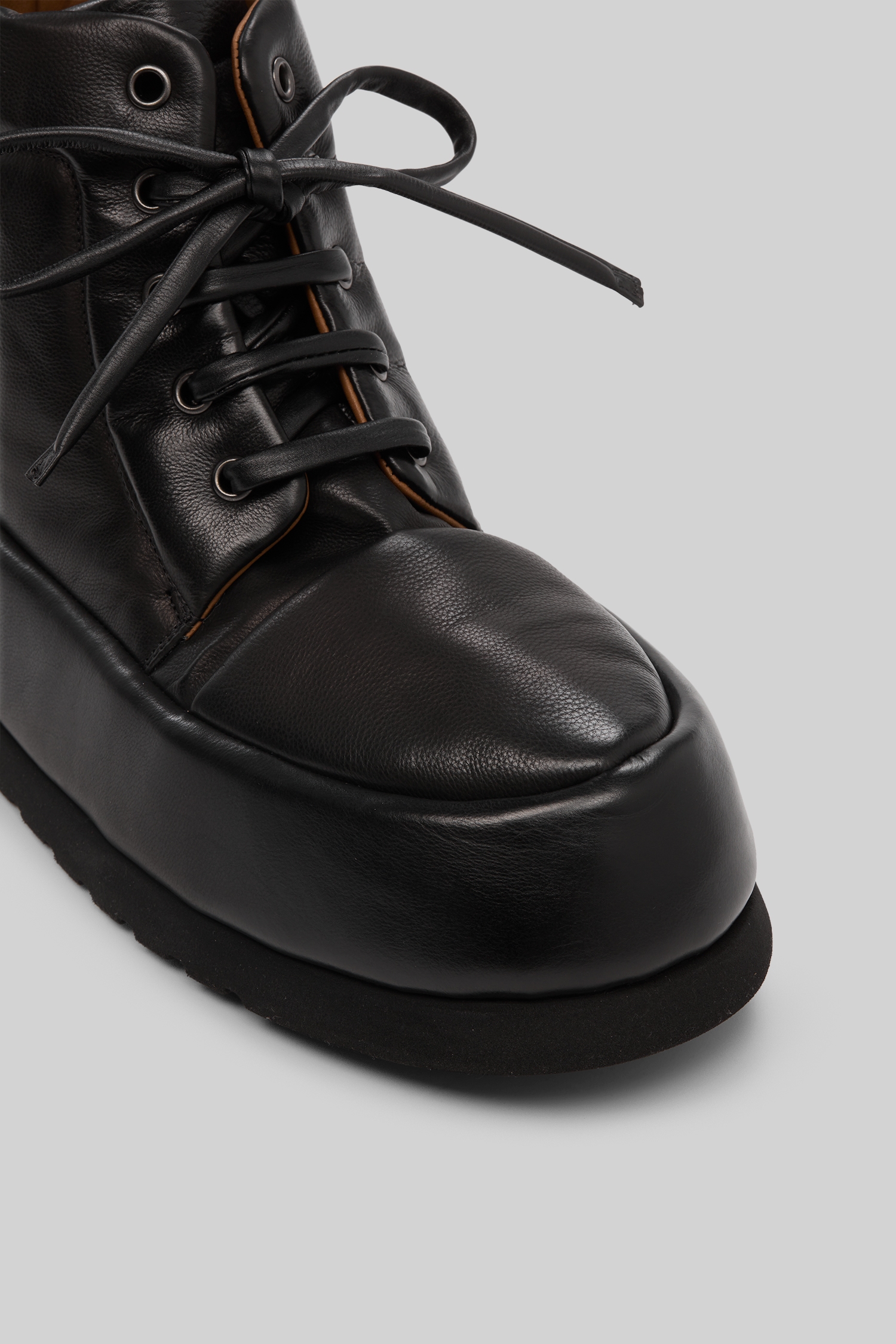 Bombo Black Leather Ankle Boots
