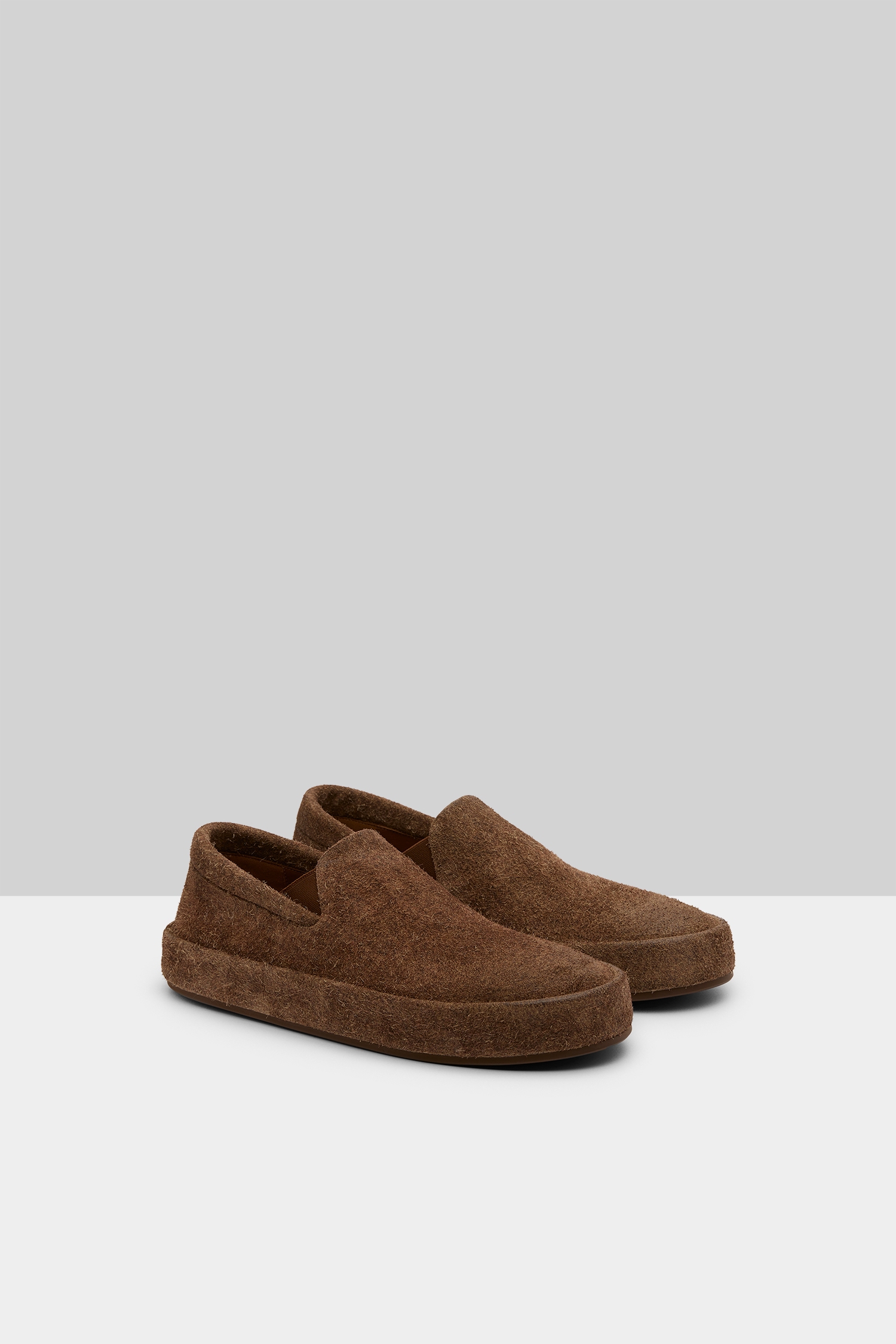 Cassapelle Dark Brown Suede Slip On Shoes