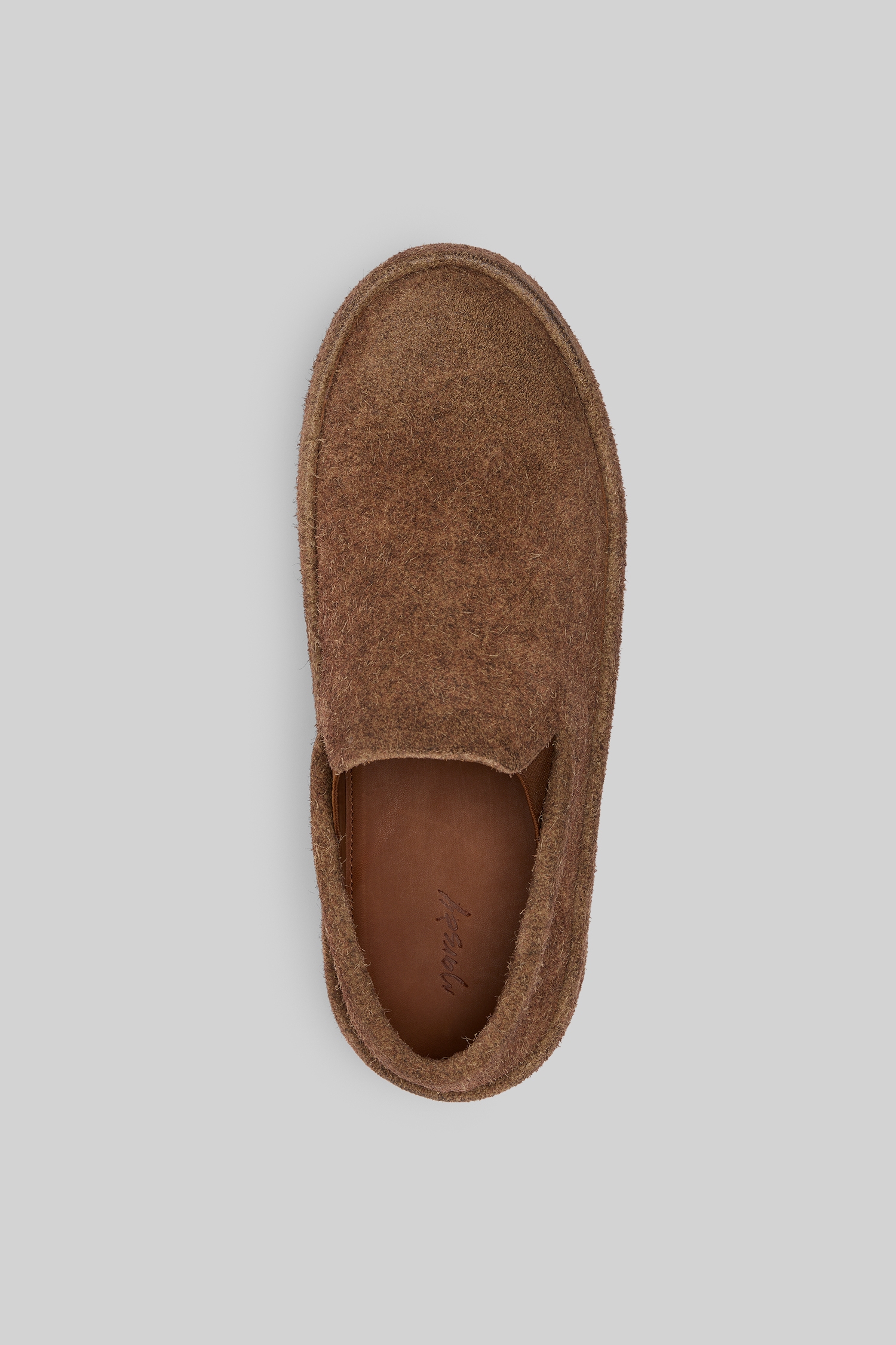 Cassapelle Dark Brown Suede Slip On Shoes