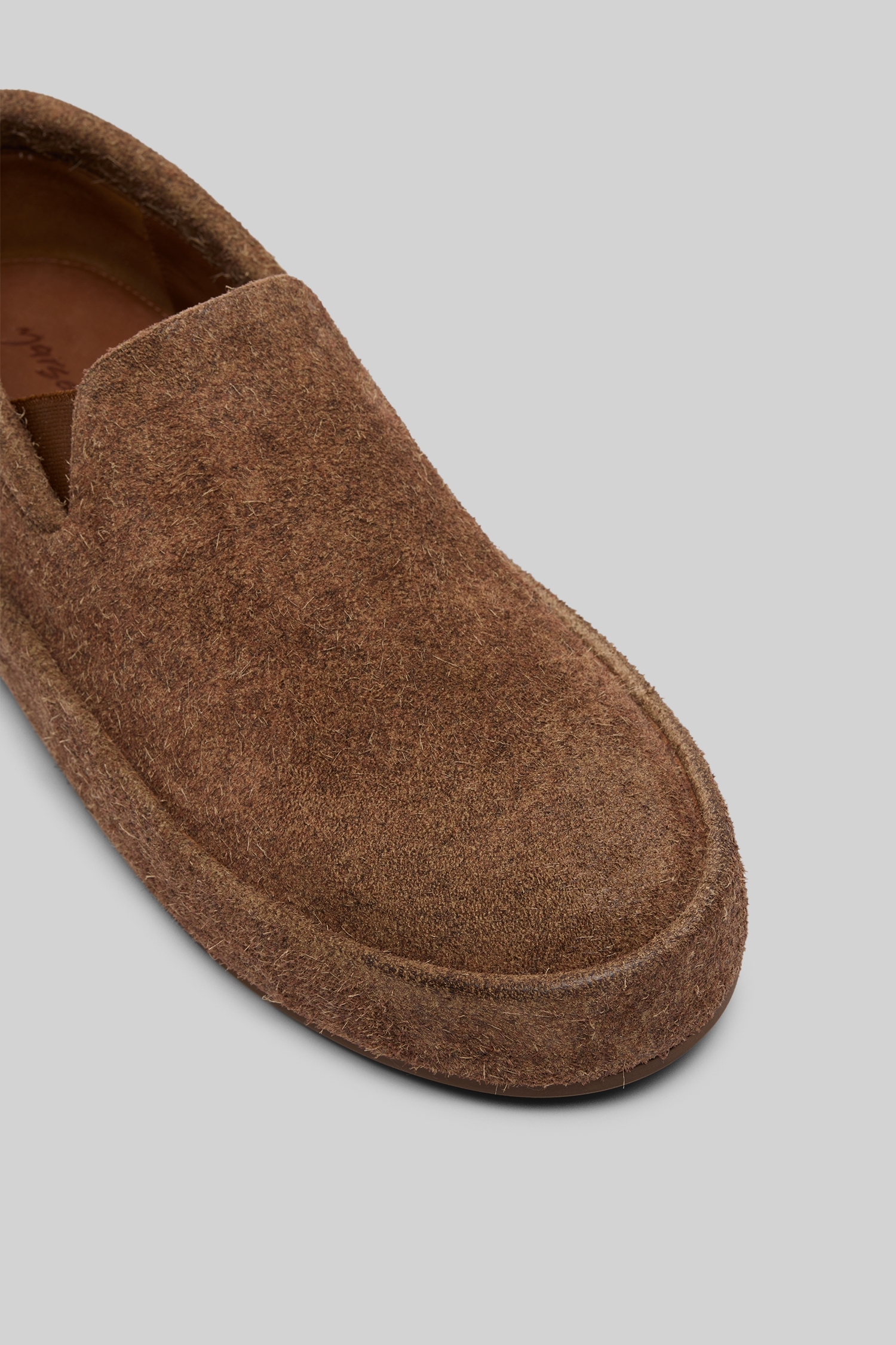 Cassapelle Dark Brown Suede Slip On Shoes