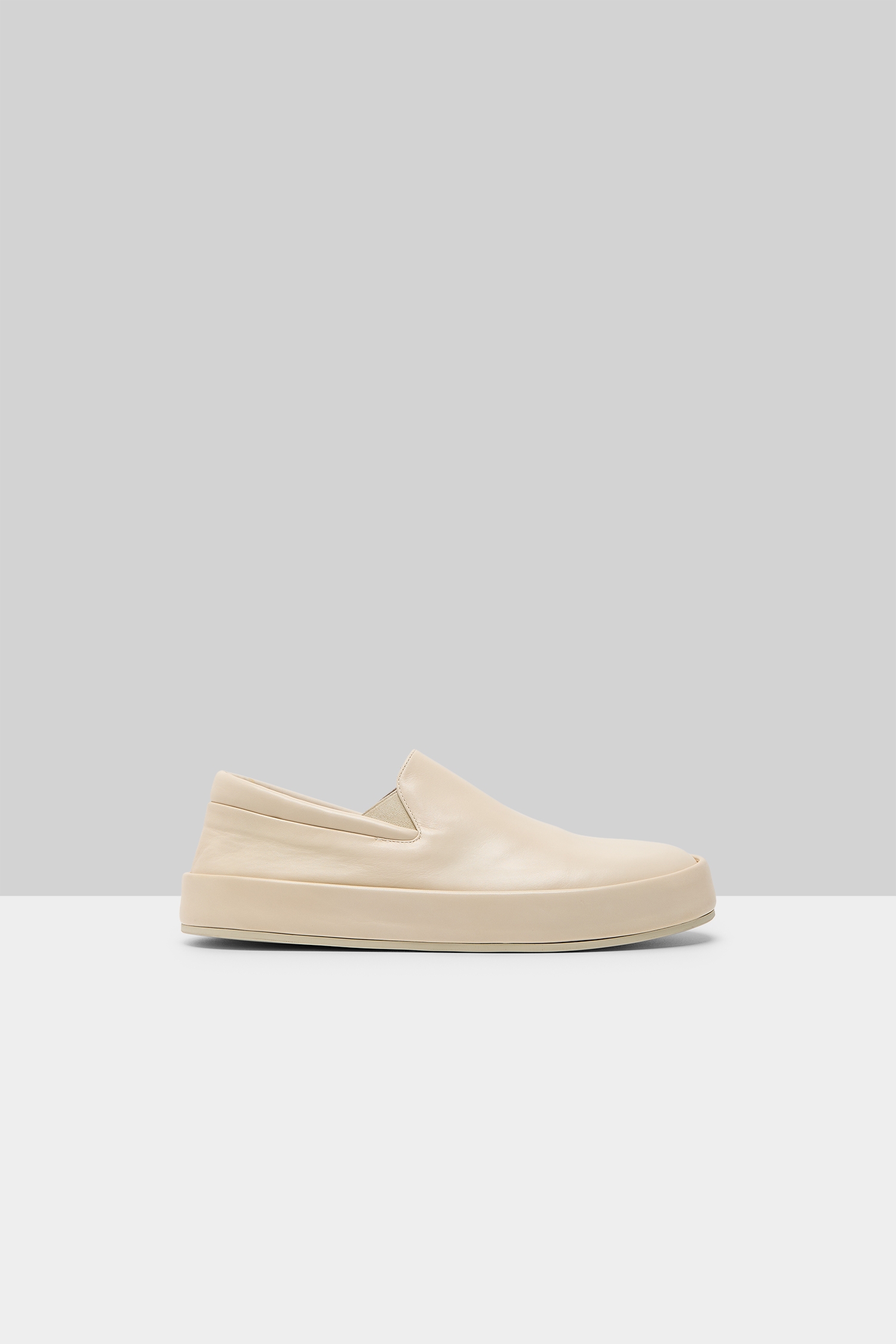 Cassapelle Ivory Leather Slip On Shoes
