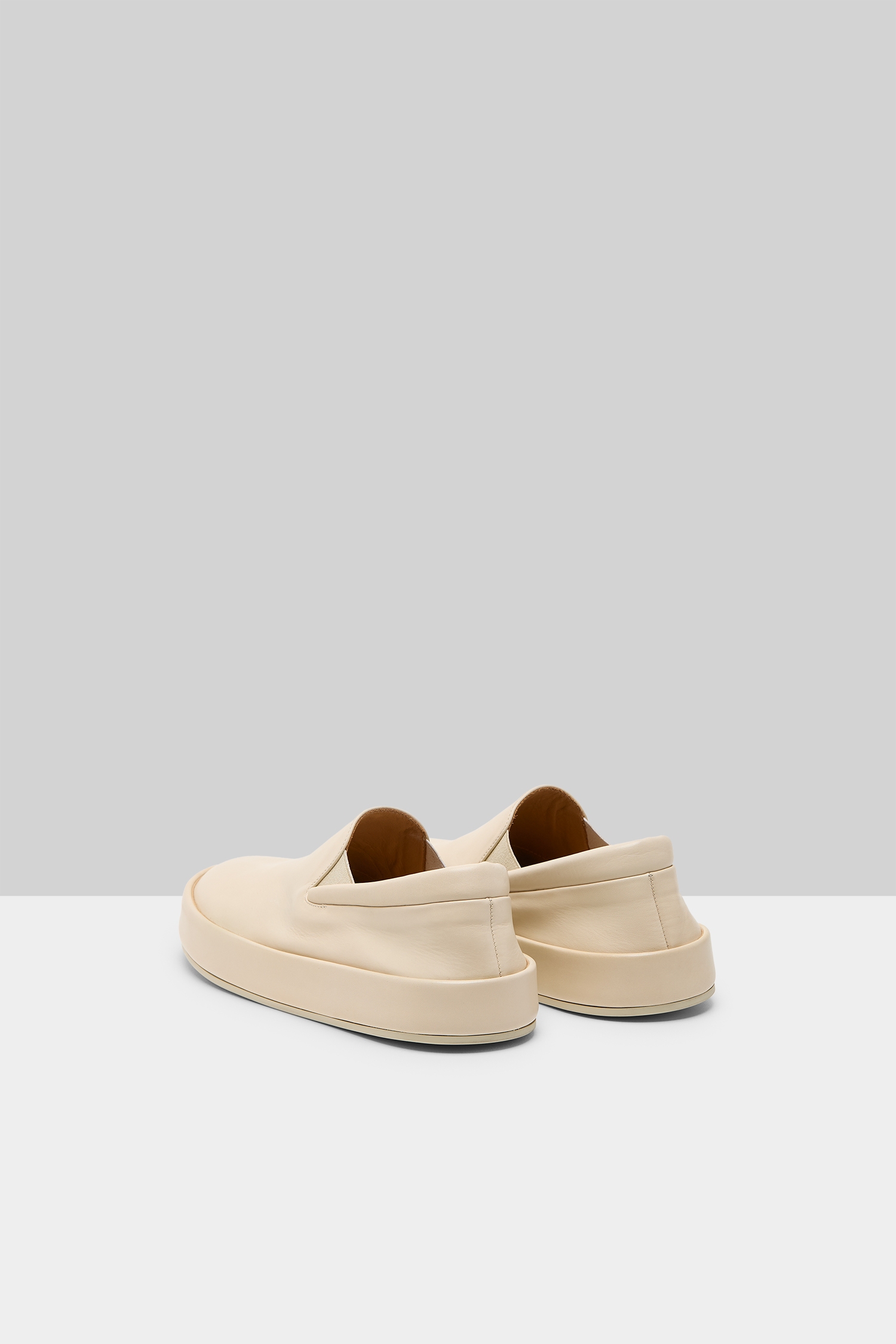 Cassapelle Ivory Leather Slip On Shoes