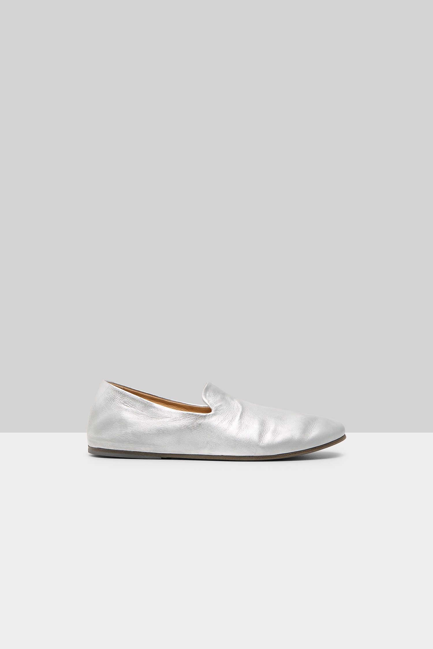 Steccoblocco Silver Foil Leather Slip On Shoes