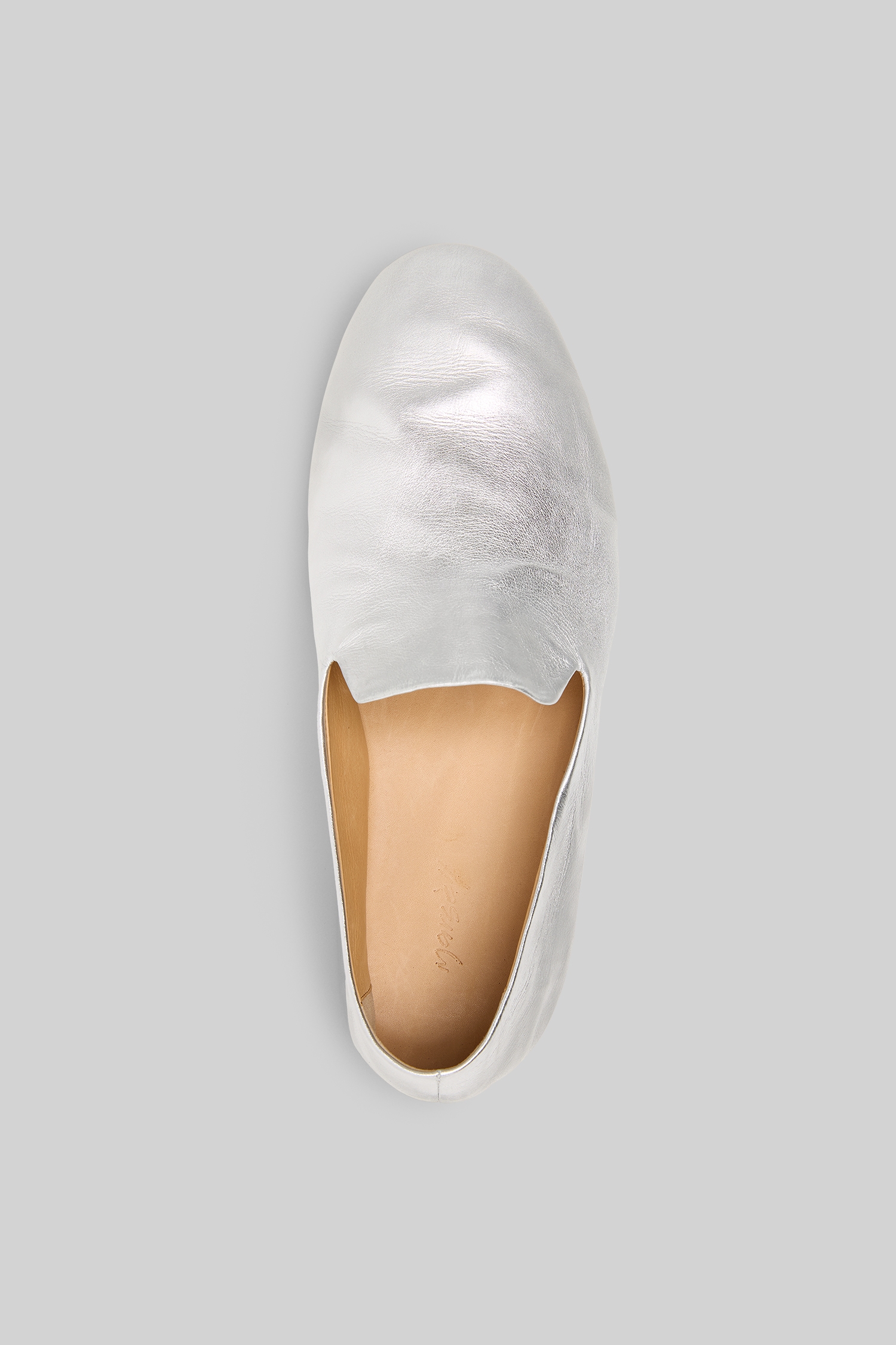 Steccoblocco Silver Foil Leather Slip On Shoes