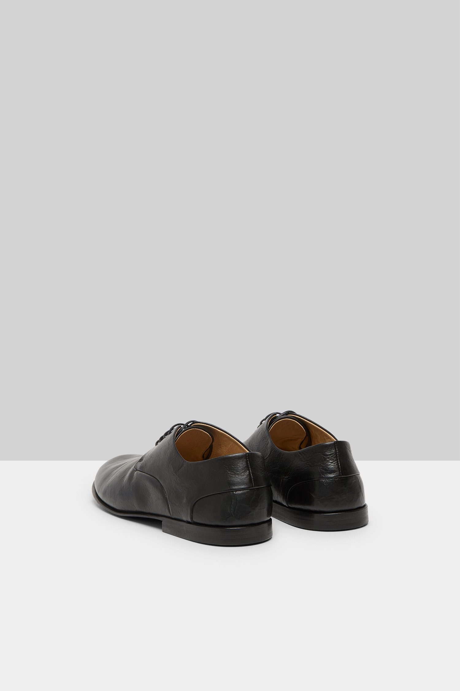 Stucco Black Leather Derby Shoes