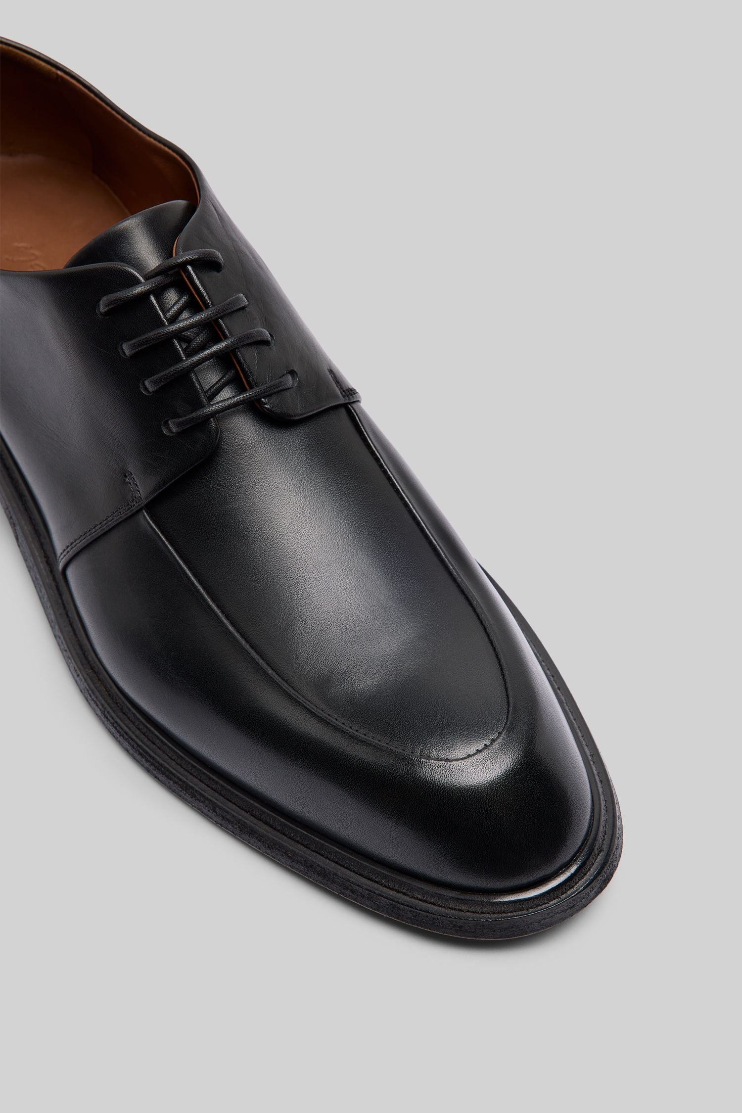 Altopiano Black Leather Derby Shoes