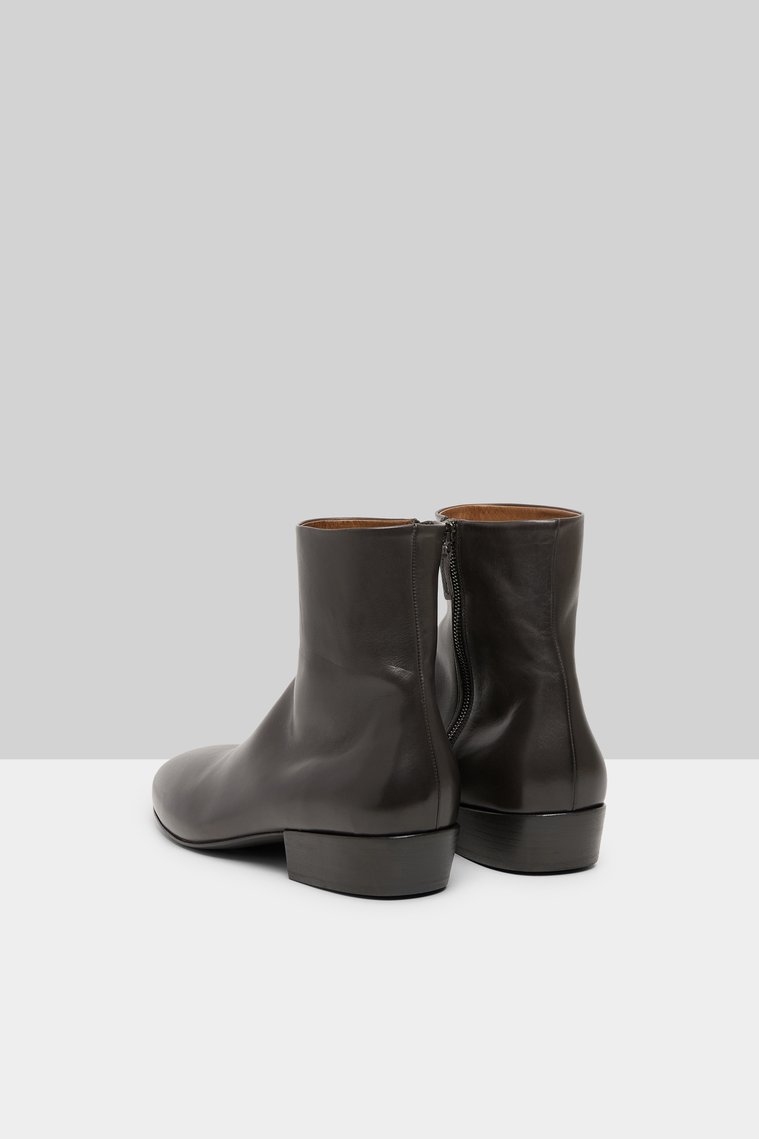 Granblocco Graphite Leather Ankle Boots