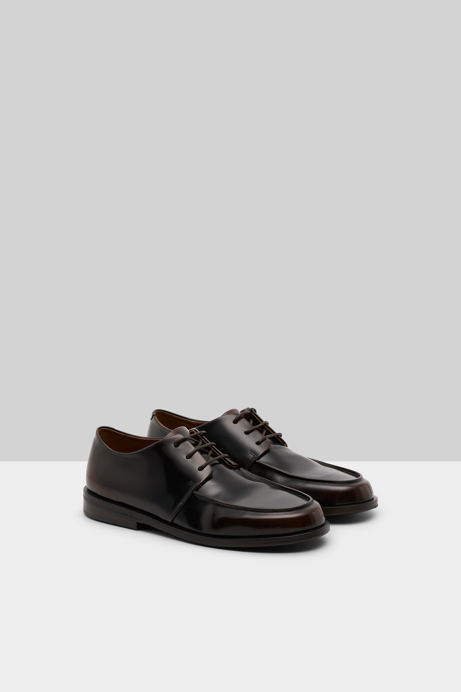 Mocasso Dark Brown-Brown Leather Derby Shoes