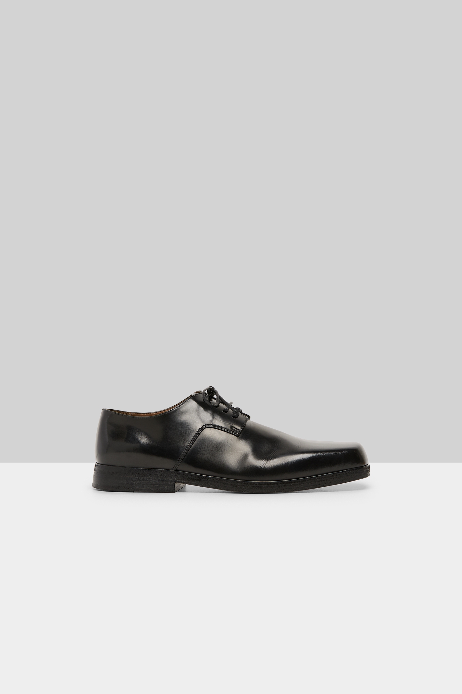 Parapetto Black Leather Derby Shoes