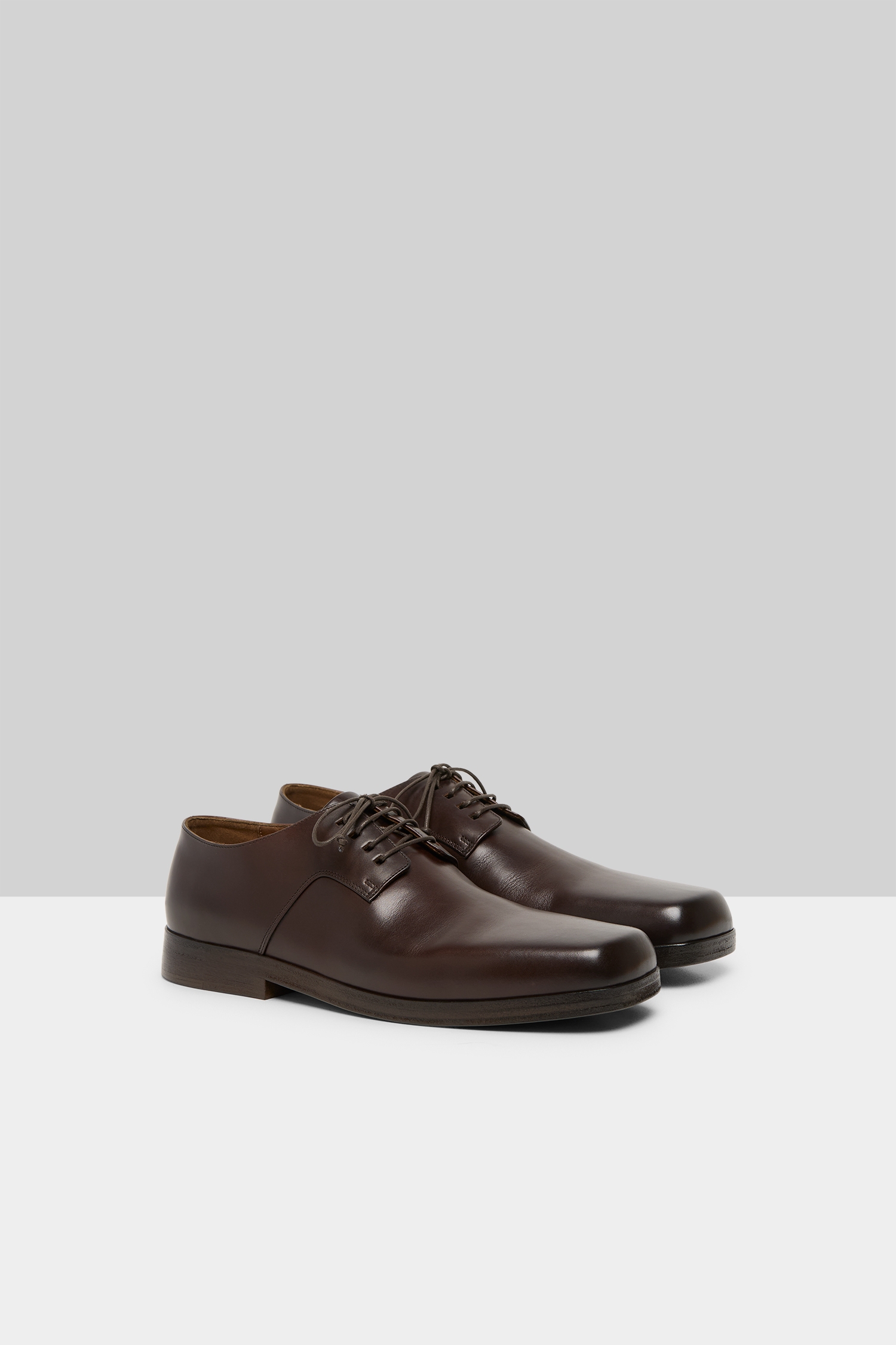 Parapetto Chocolate Leather Derby Shoes