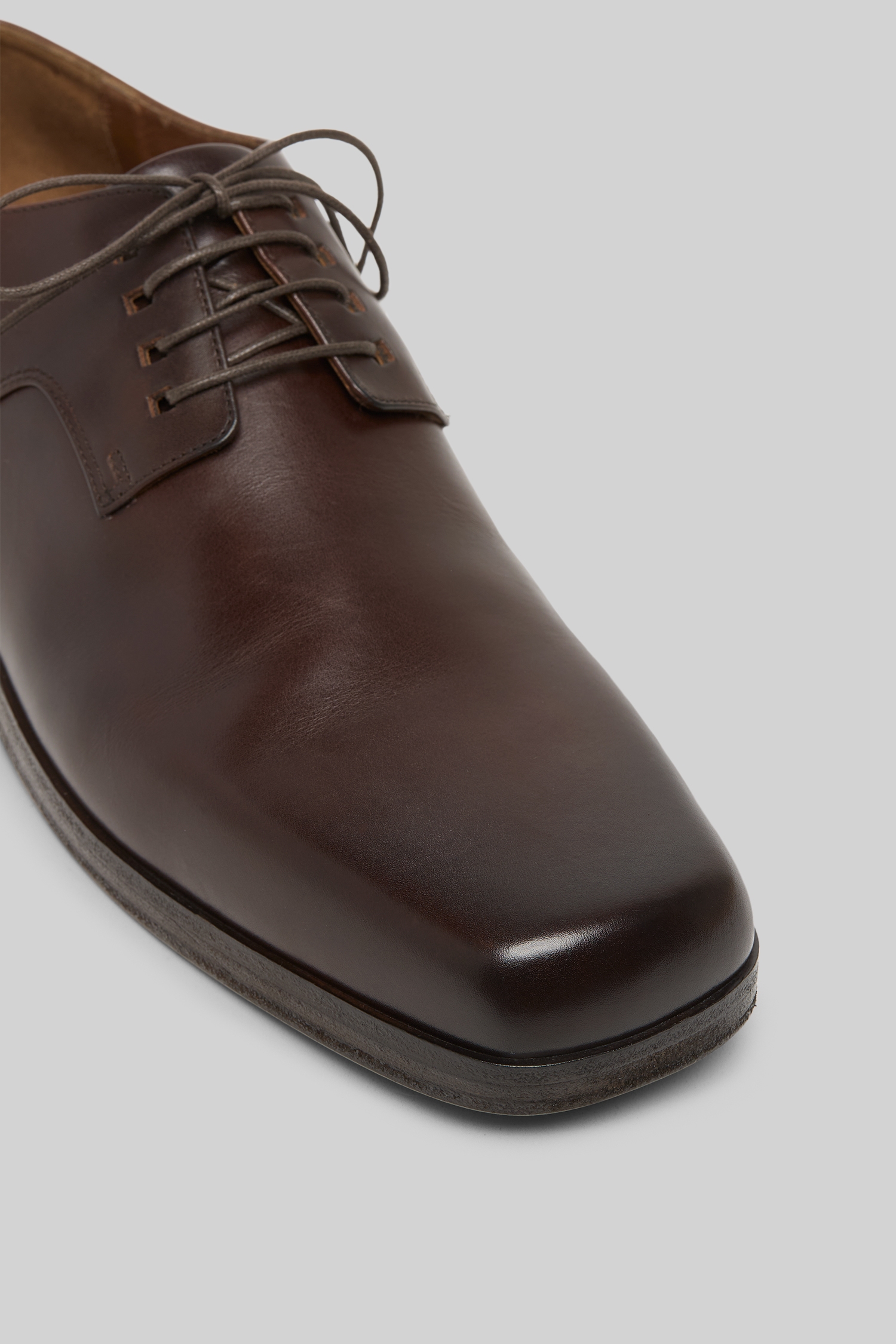 Parapetto Chocolate Leather Derby Shoes