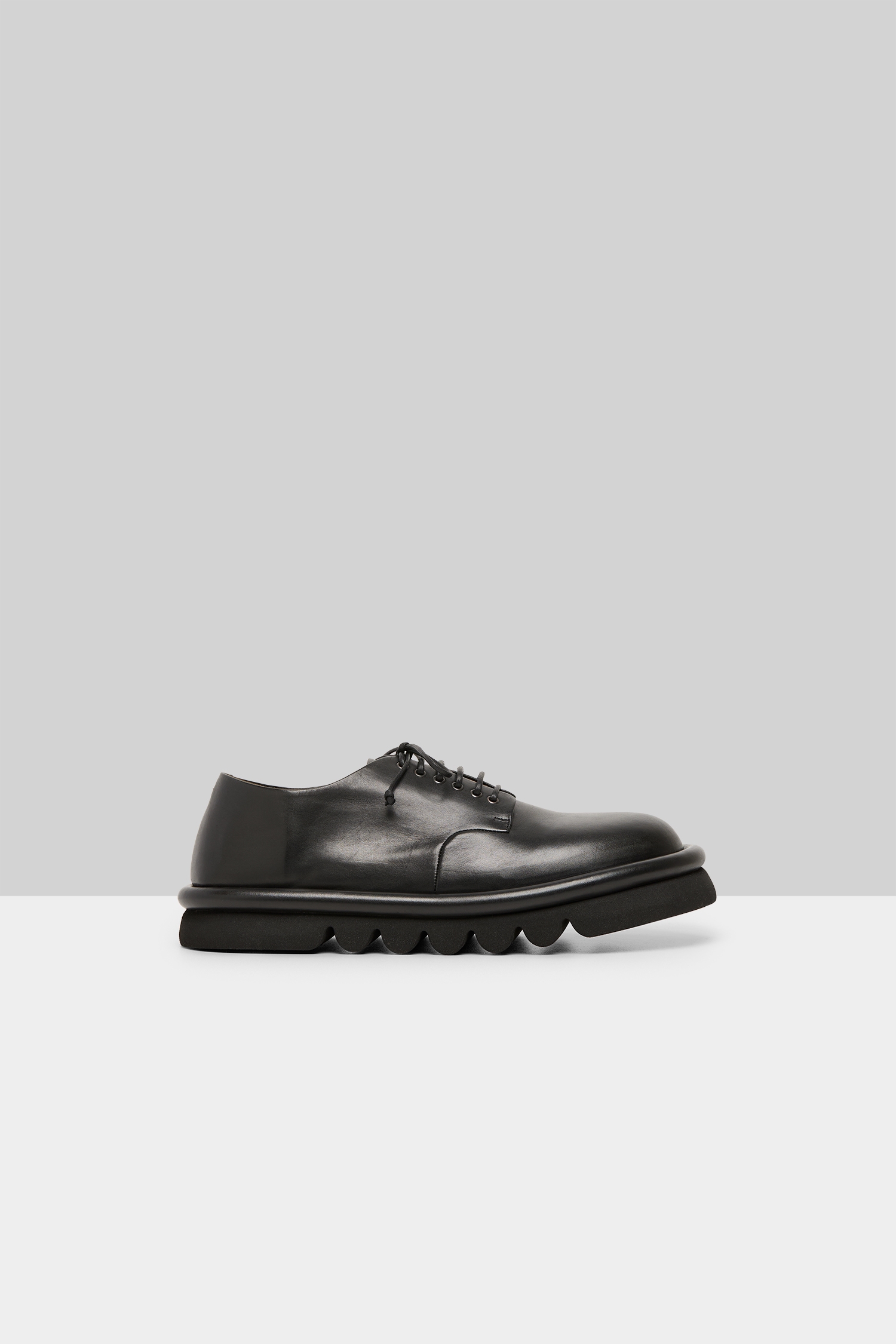 Tonde Black Leather Derby Shoes