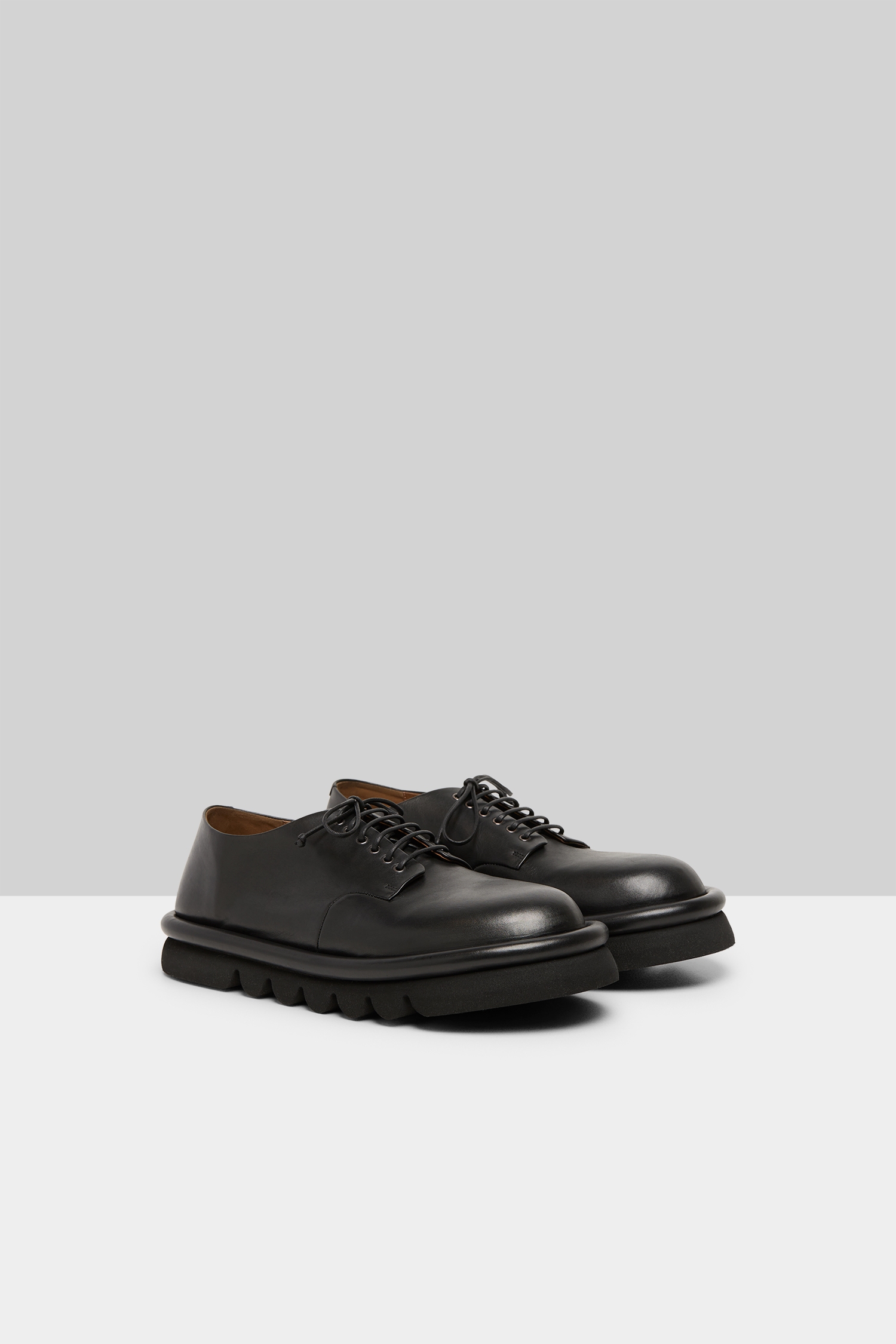 Tonde Black Leather Derby Shoes