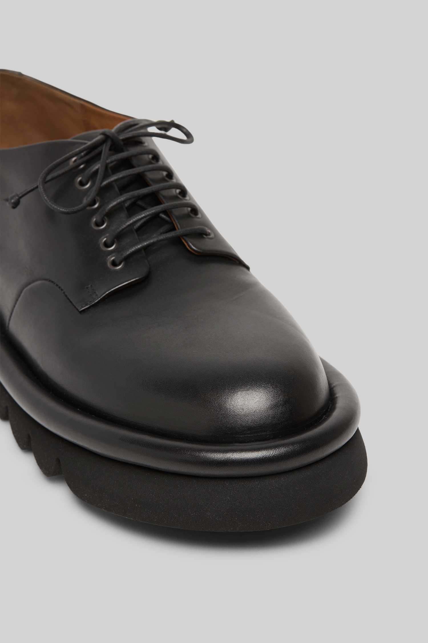 Tonde Black Leather Derby Shoes