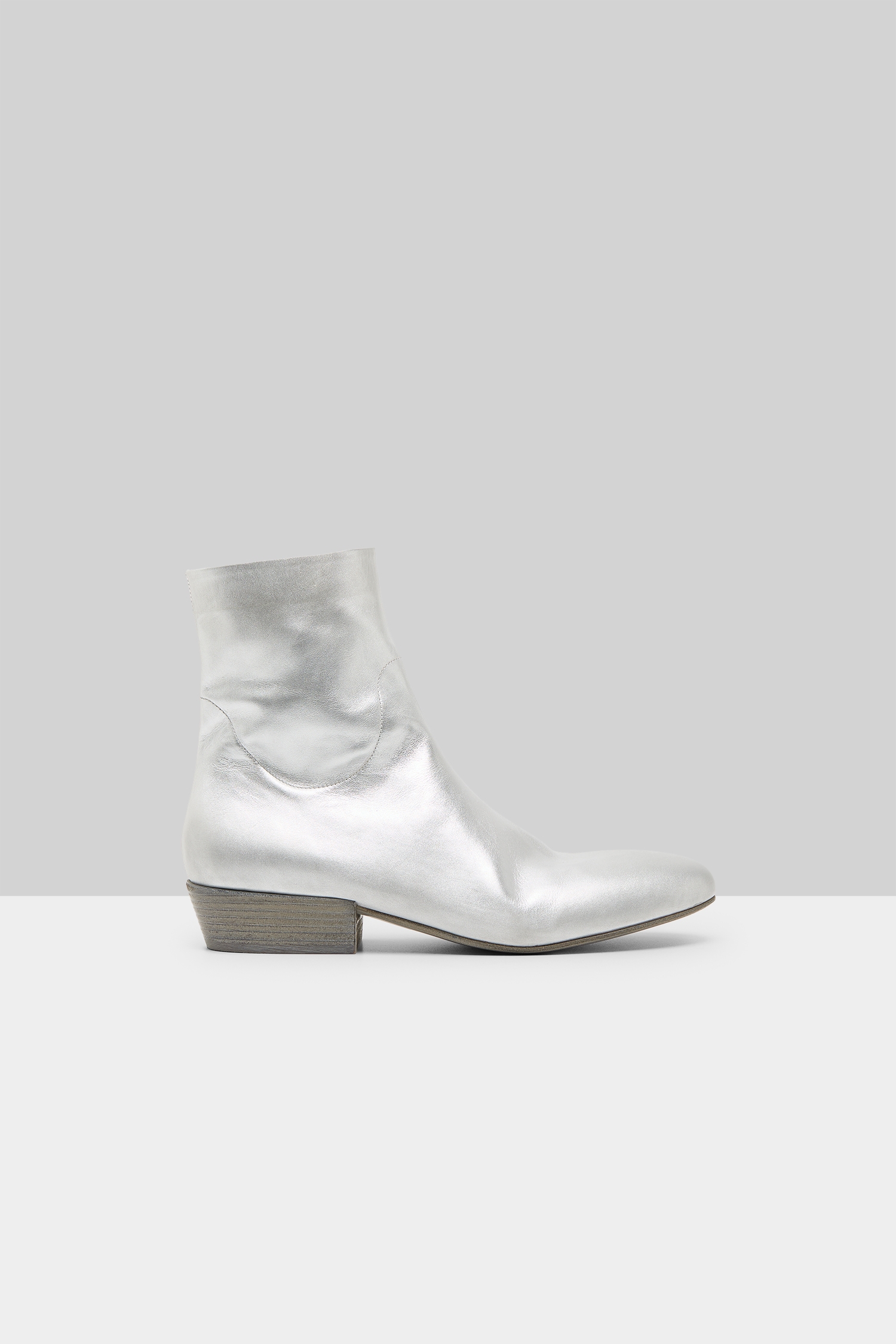 Granblocco Silver Foil Ankle Boots