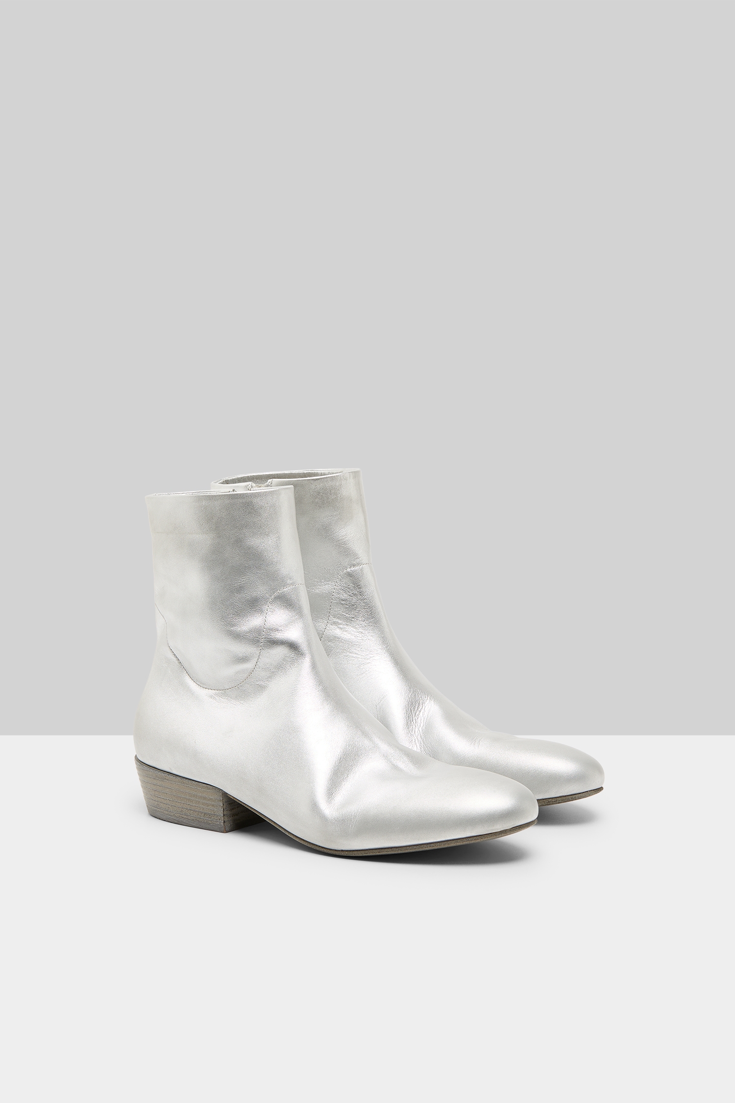 Granblocco Silver Foil Ankle Boots