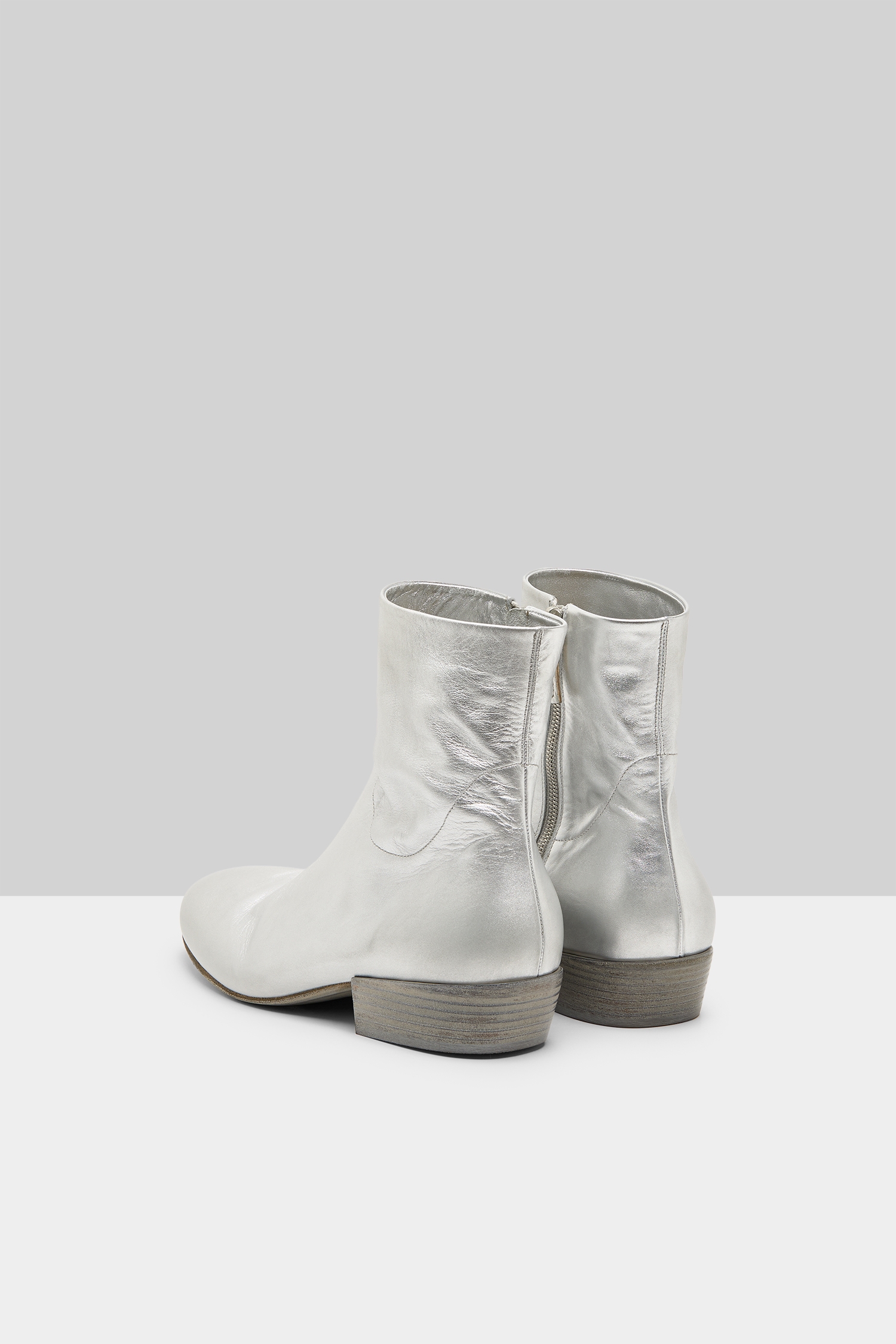 Granblocco Silver Foil Ankle Boots