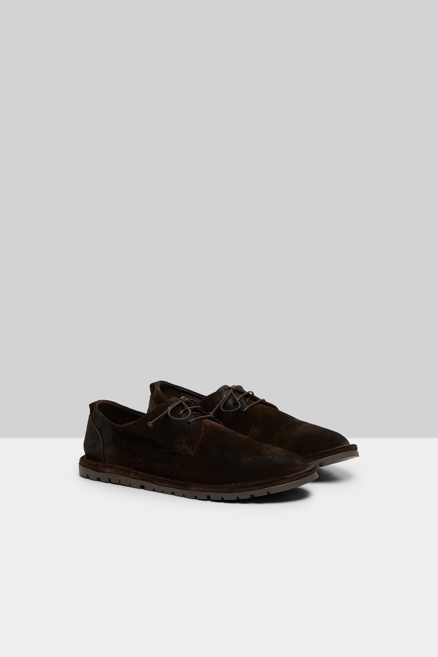 Sancrispa Dark Brown Suede Derby Shoes