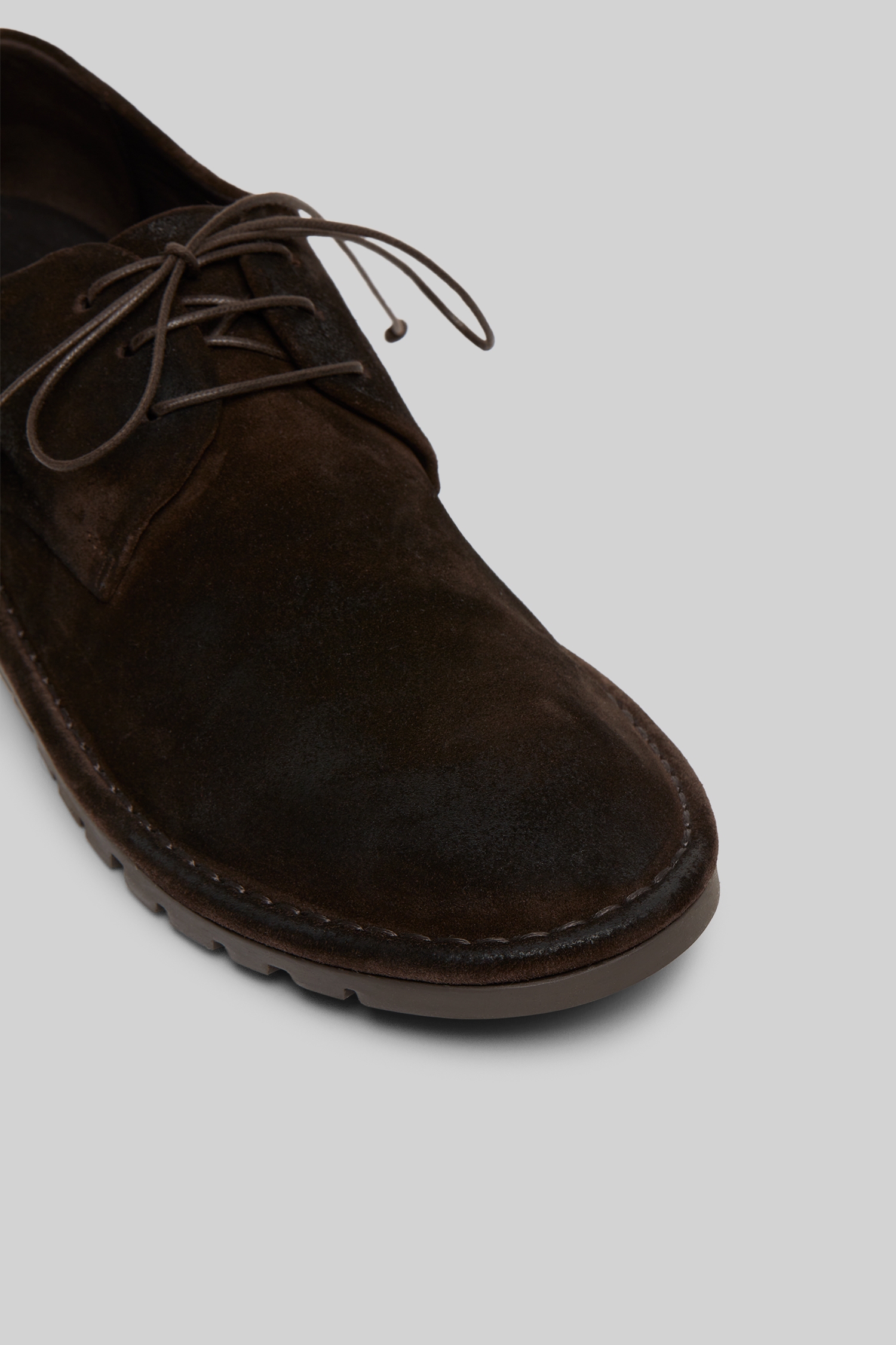 Sancrispa Dark Brown Suede Derby Shoes