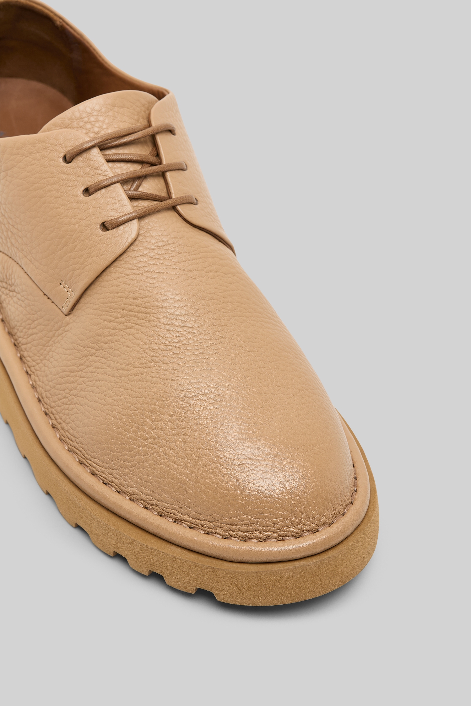Sancrispa Alta Pomice Hazelnut Leather Derby Shoes