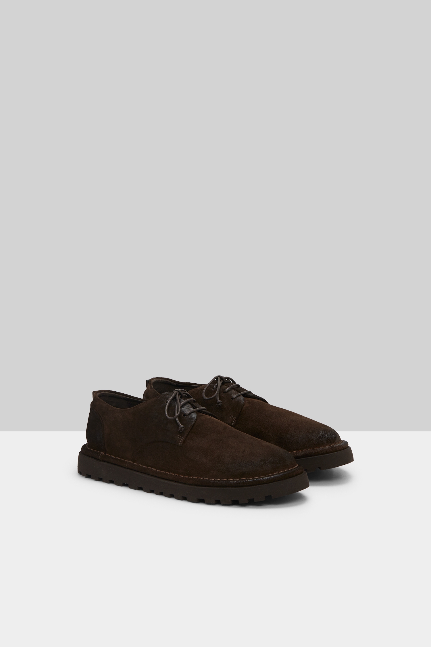 Sancrispa Alta Pomice Dark Brown Derby Shoes