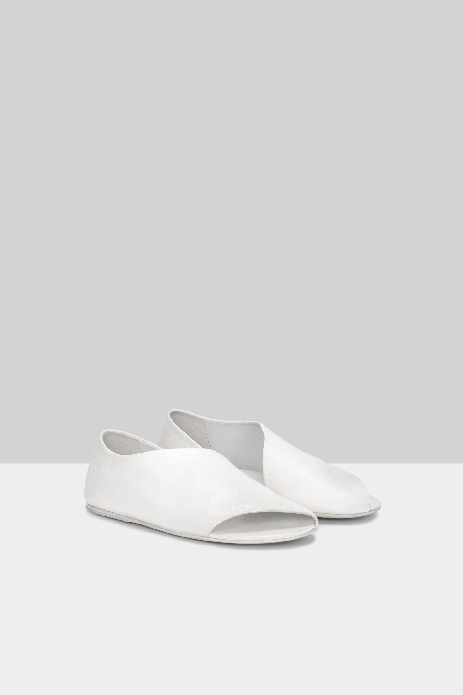 Arsella Optical White Leather Slip On Shoes