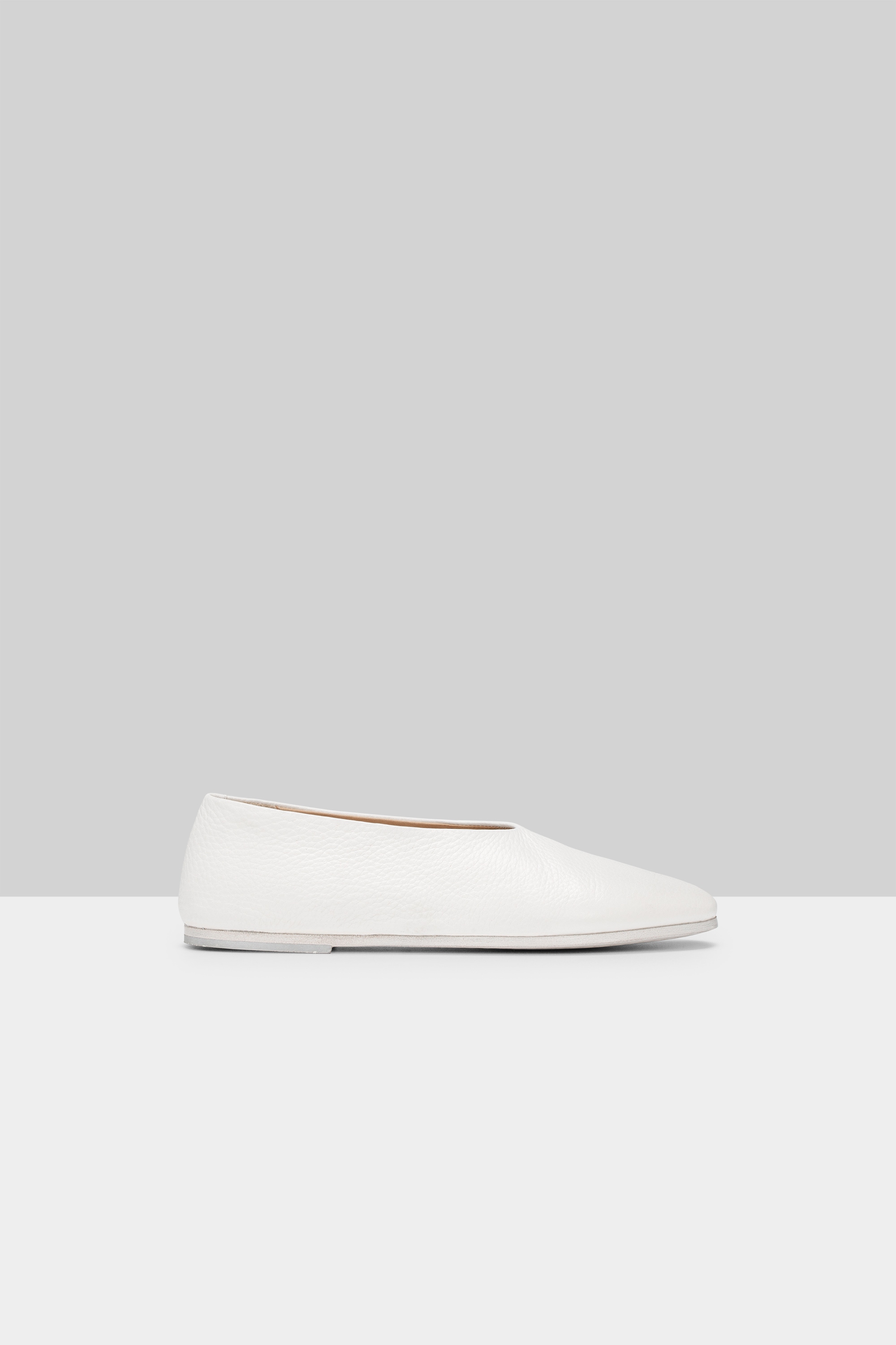 Coltellaccio Optical White Leather Ballerina Shoes
