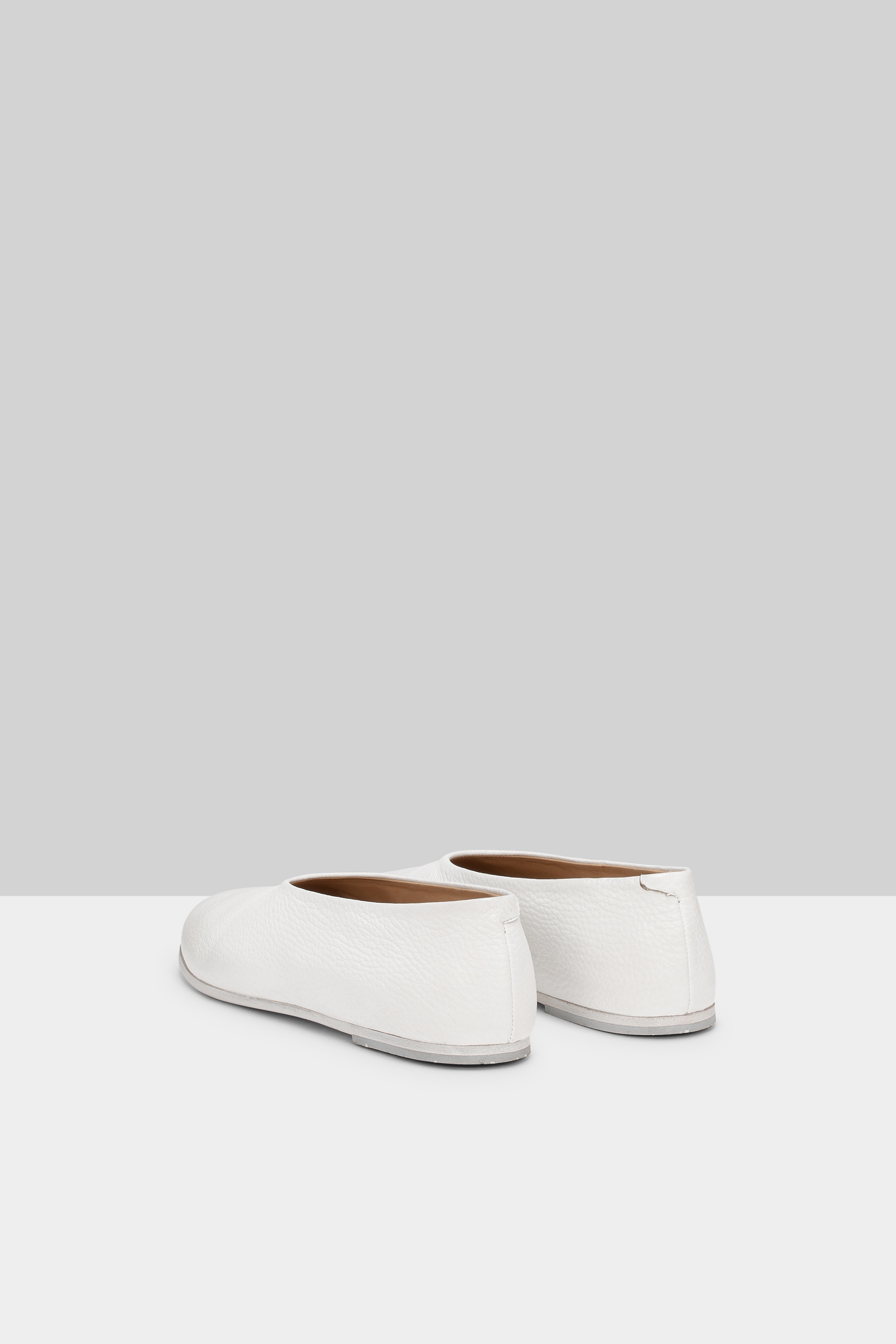 Coltellaccio Optical White Leather Ballerina Shoes