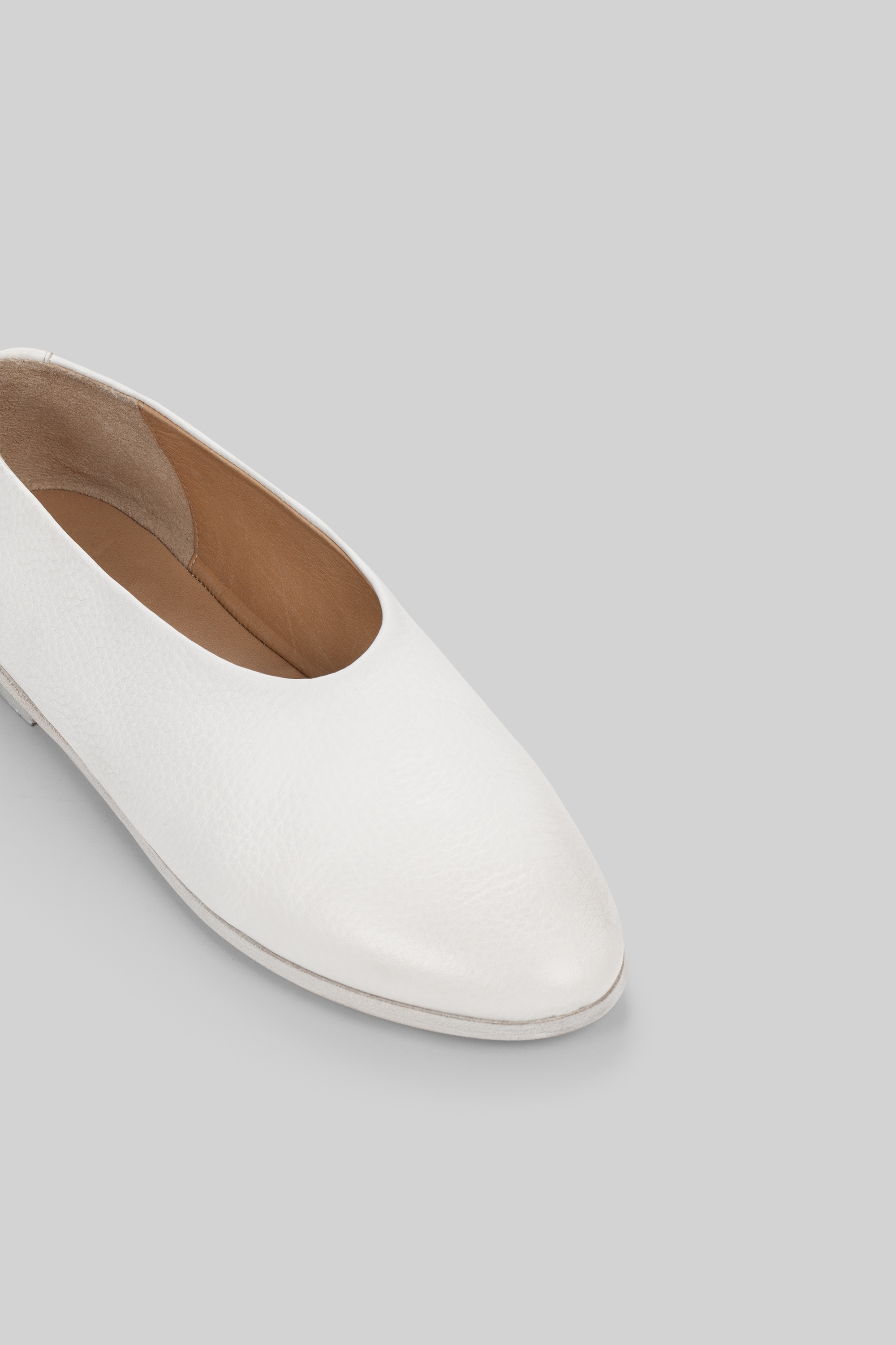 Coltellaccio Optical White Leather Ballerina Shoes