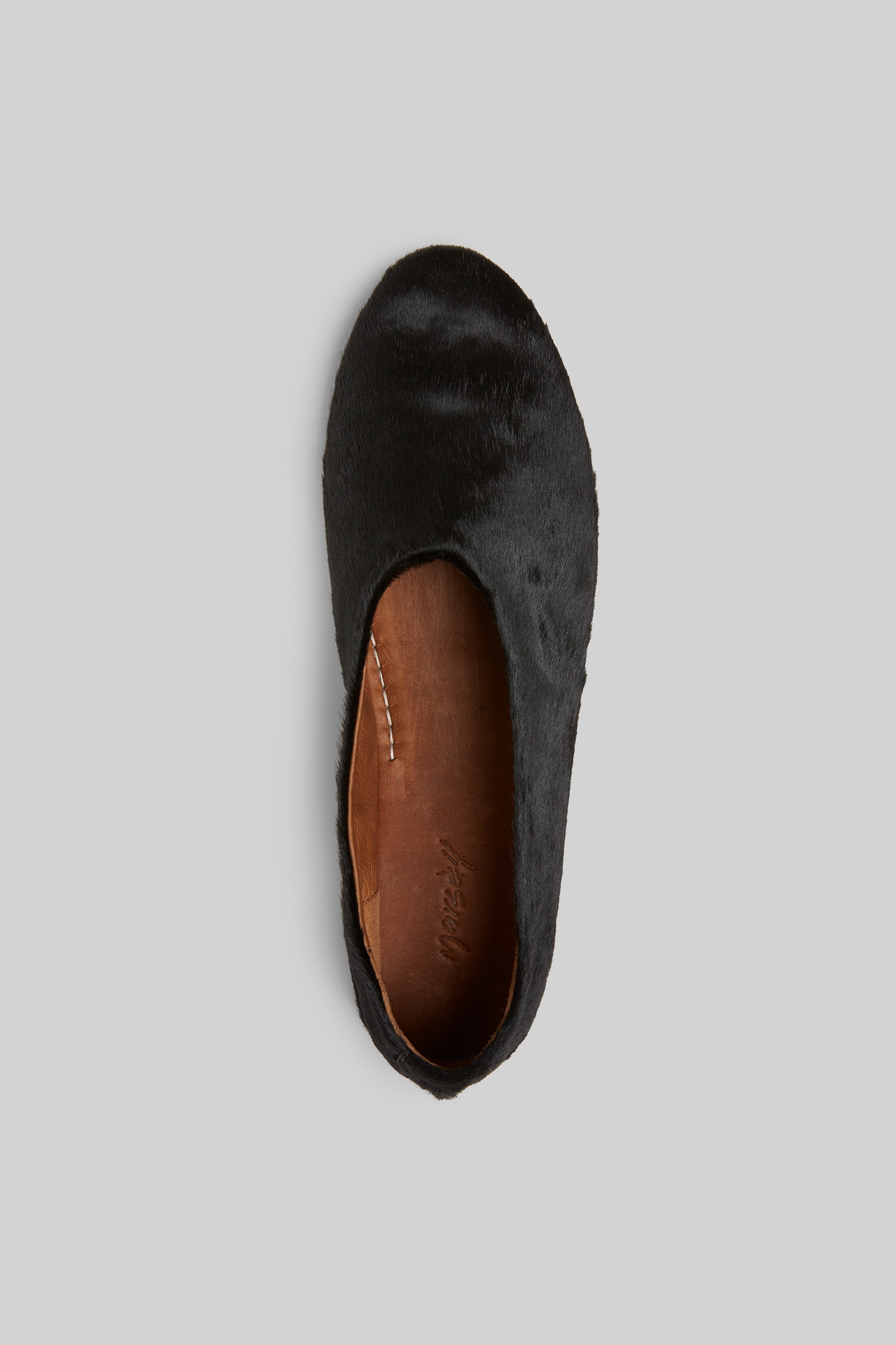 Coltellaccio Black Leather Ballerina Shoes