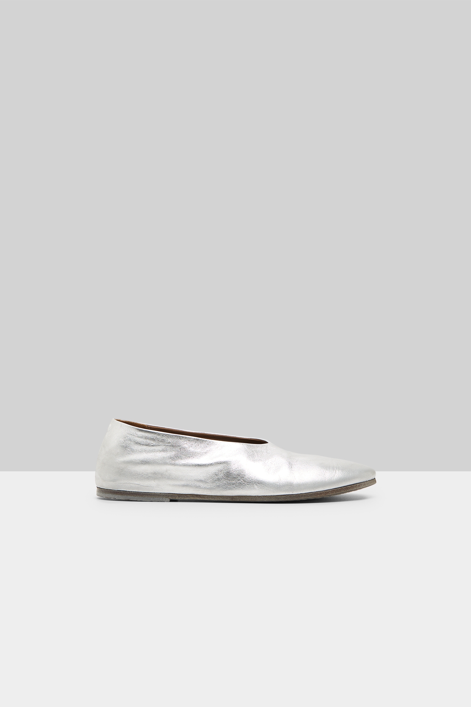 Coltellaccio Silver Foil Ballerina Shoes