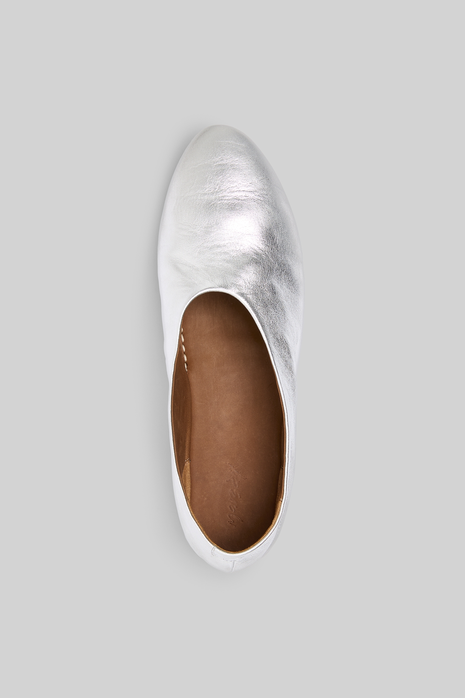 Coltellaccio Silver Foil Ballerina Shoes