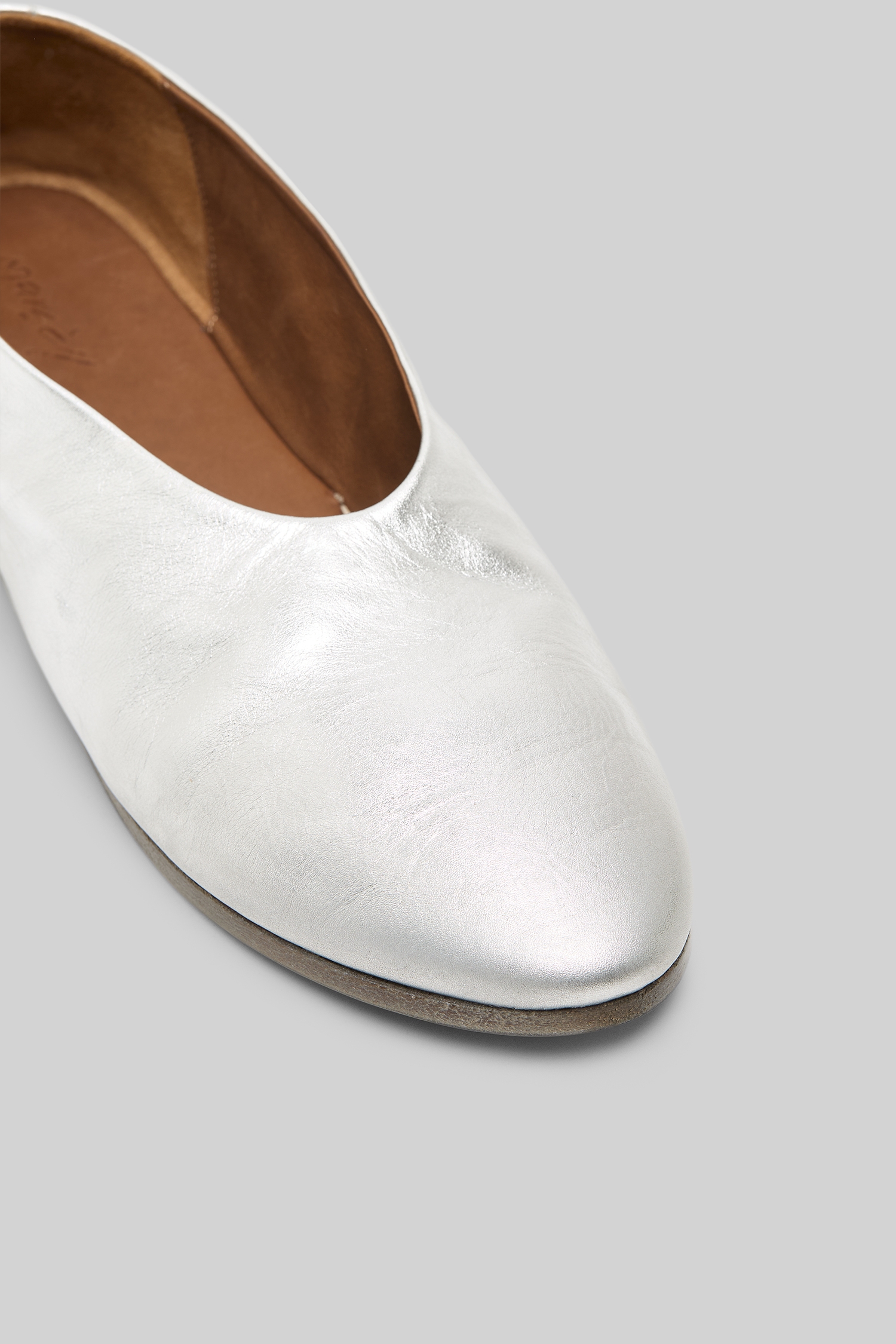 Coltellaccio Silver Foil Ballerina Shoes