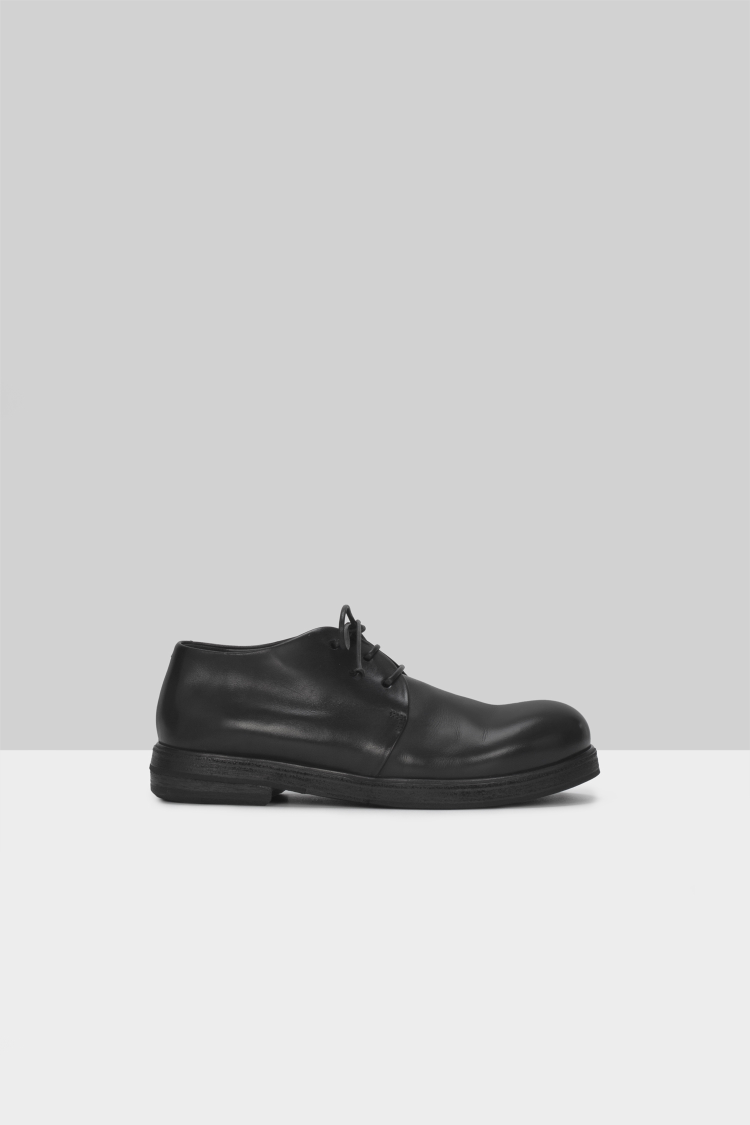 Zucca Zeppa Black Leather Derby Shoes